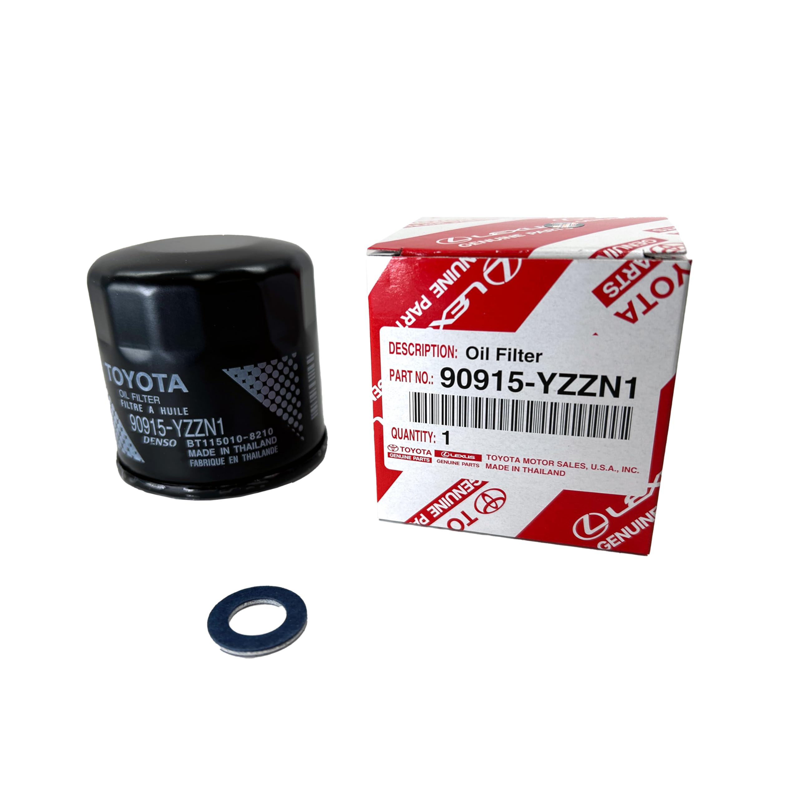 Genuine Oil Filter 90915-YZZN1 / 90915-YZZF2 with APSG Drain Plug Washers | 3 PACK | Compatible with Toyota/Lexus/Scion