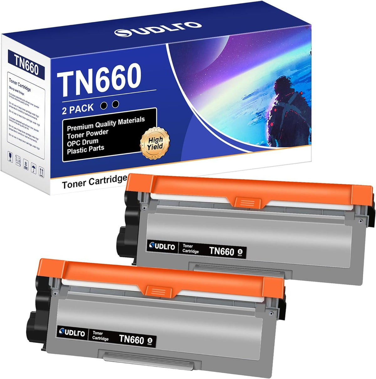 SUDLTO Kompatible Tonerkartusche als Ersatz für TN660 TN630 TN-630 TN-660, geeignet für HL-L2300D HL-L2380DW HL-L2320D DCP-L2540DW HL-L2340DW HL-L2360DW HL-L2305W (2 Schwarz)