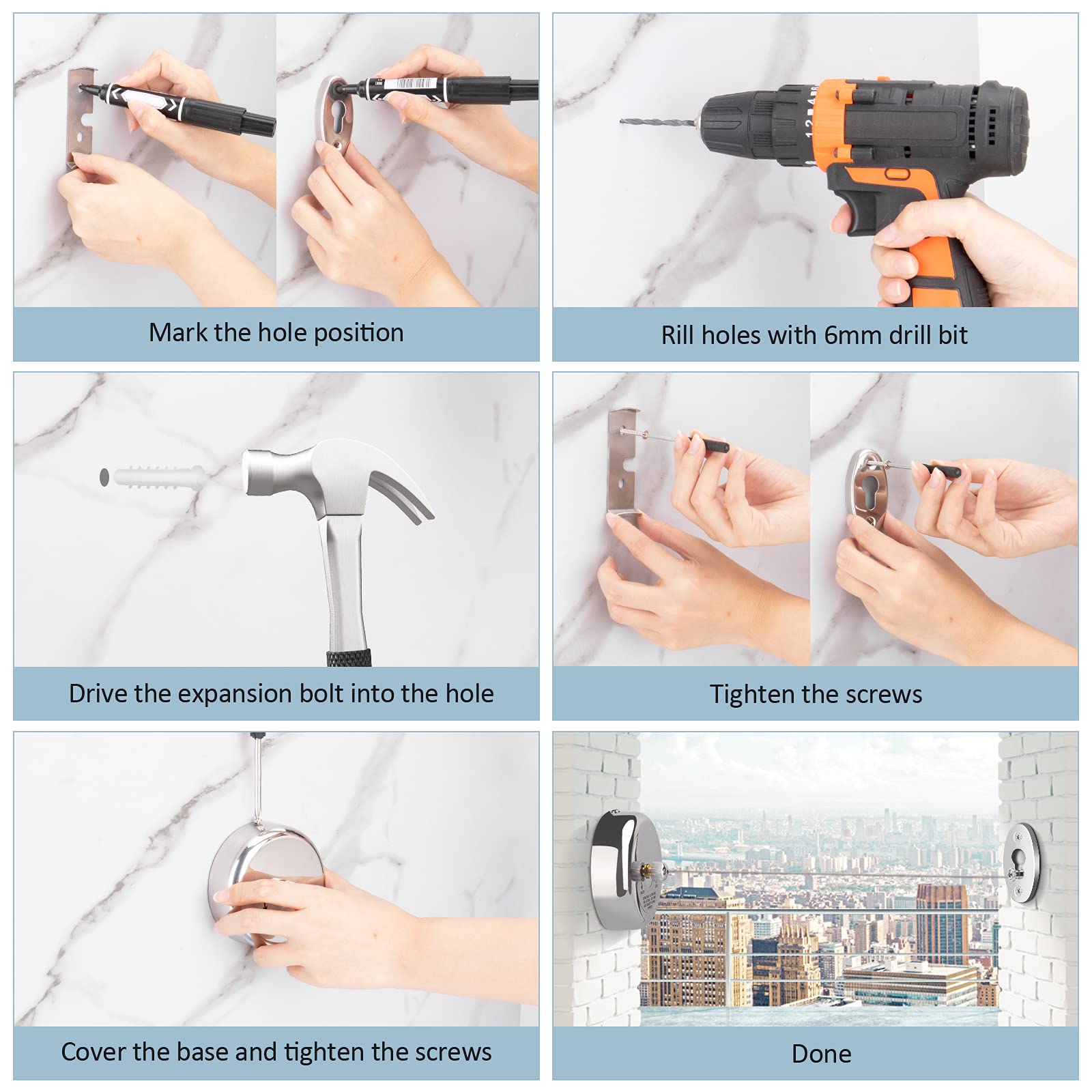 Retractable Clothesline 9.0 Feets, 304 Stainless Steel Clothes Line Dryer with Heavy Duty Adjustable Stainless Steel Rope String for Hanging Drying Bathroom, Laundry, Hotel, Indoor & Outdoor