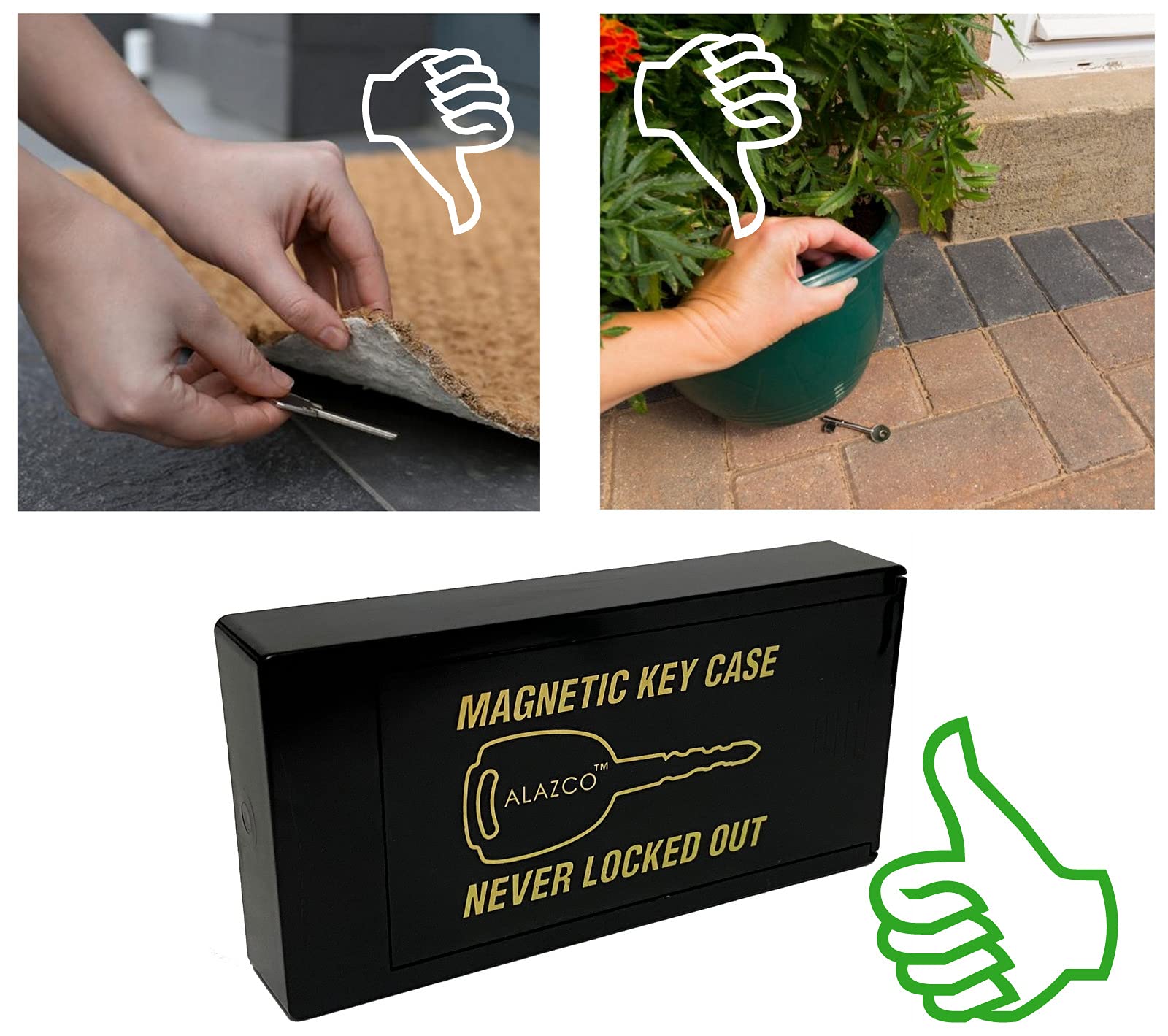 2 Hide A Key Magnetic Under Car Spare Key Holder So You Never Locked Out of Home Shed RV Boat Truck Office Storage Large ABS Case Key Hider Small Valubles Premium Magnet