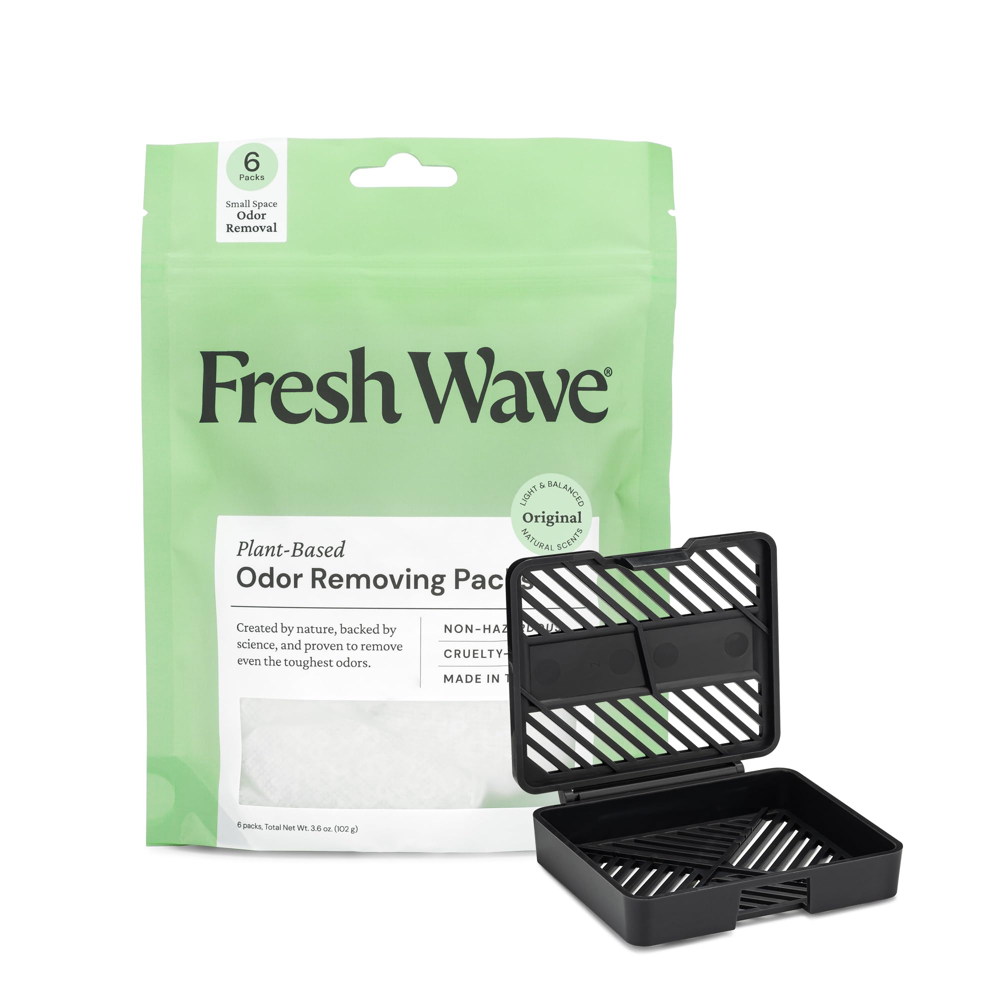 Fresh Wave Original Geruchsentfernende & desodorierende Beutel – 6er Pack & Fresh Pod Box – Sicherere Geruchsentfernung für kleine Räume, Natürlicher, pflanzlicher Geruchsentferner, Geruchsabsorber für Zuhause