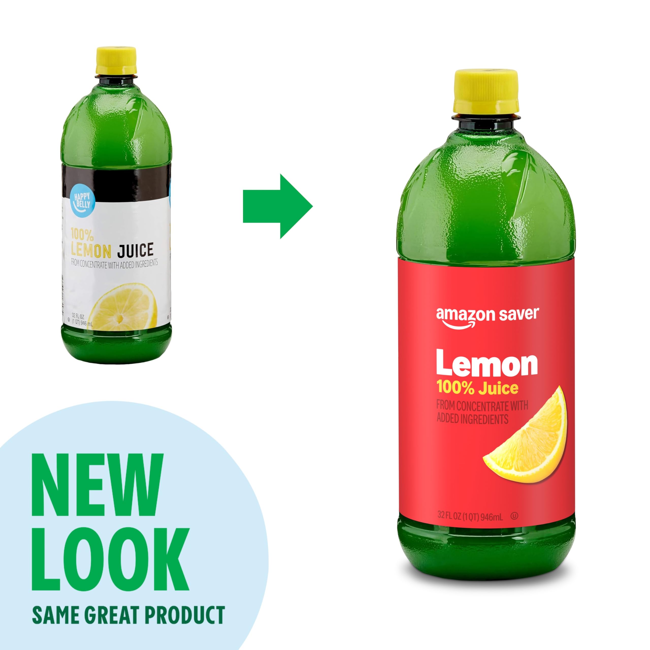 Amazon Saver, Lemon Juice, 32 Fl Oz (Previously Happy Belly, Packaging May Vary)