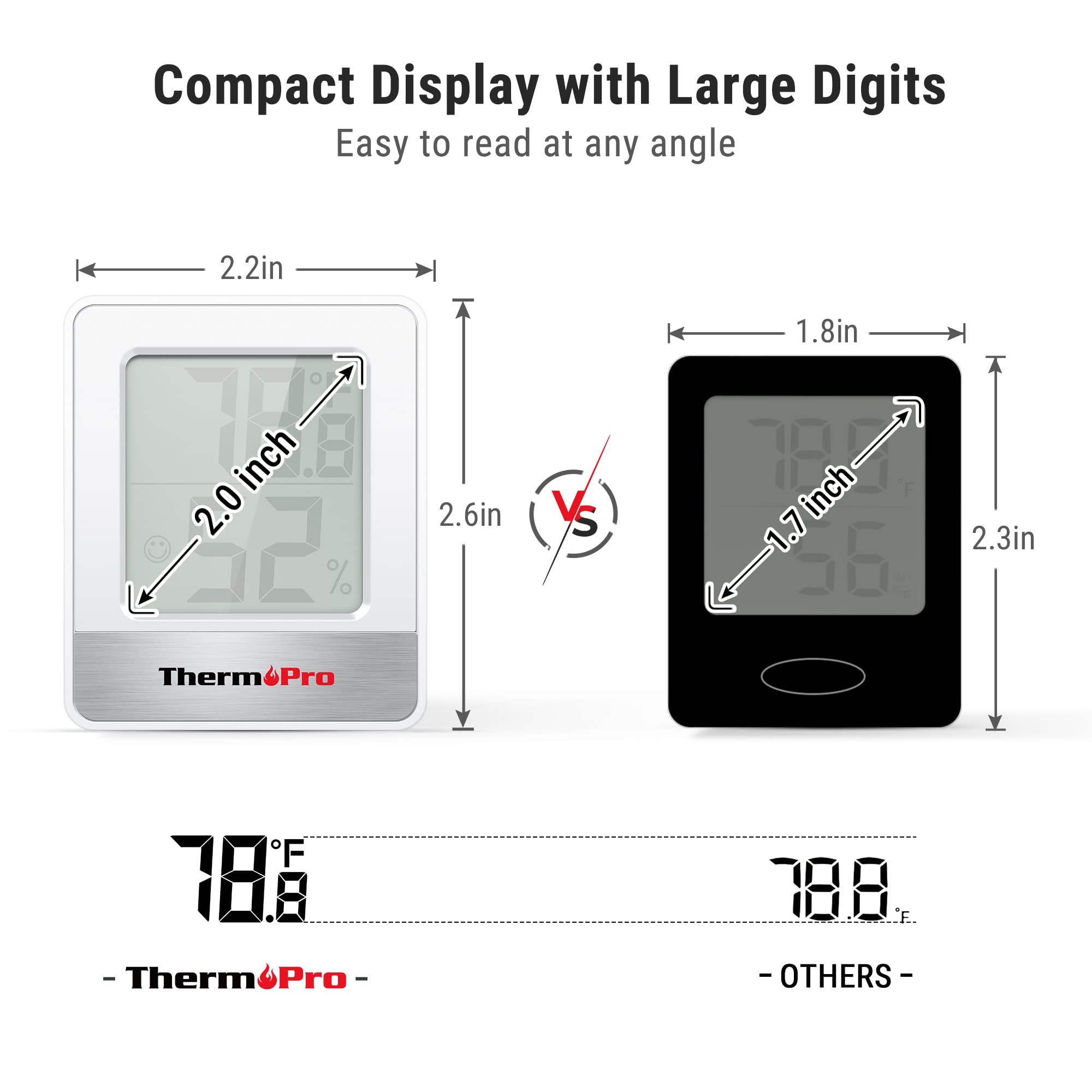 ThermoPro TP49 Digital Hygrometer Indoor Thermometer Humidity Meter Room Thermometer with Temperature and Humidity Monitor Mini Hygrometer Outdoor
