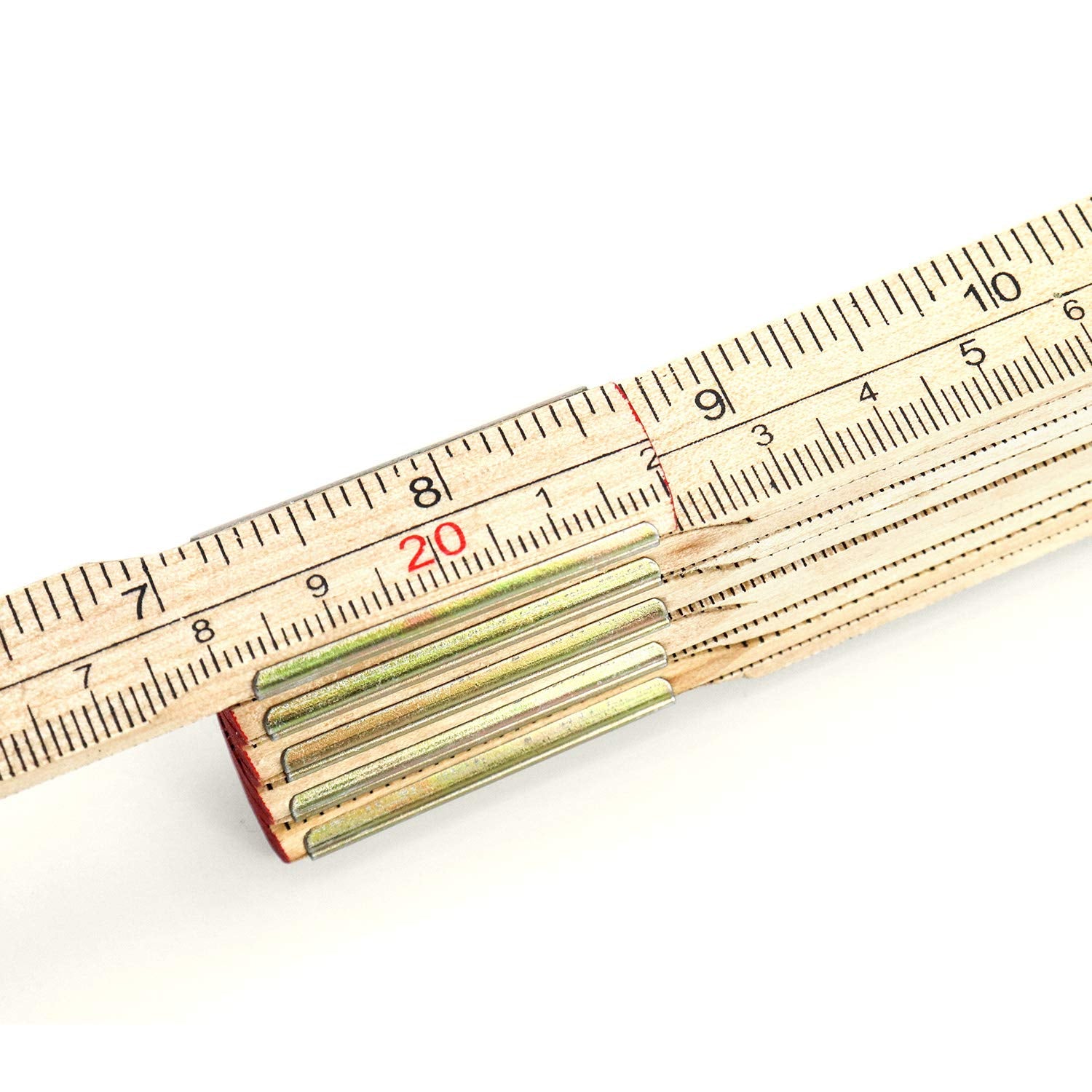 QWORK Folding Wood Rule, 6 FT 6 Inch Foldable Ruler with US and Metric Measurements for Carpenters