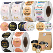 Thank You Stickers Small Business - 6 Rolls 3000 Pieces Thank You for Supporting My Small Business Stickers Labels for Envelopes, Bubble Mailers and Gift Bags Packaging, 1 Inch，500 Pieces Each Roll