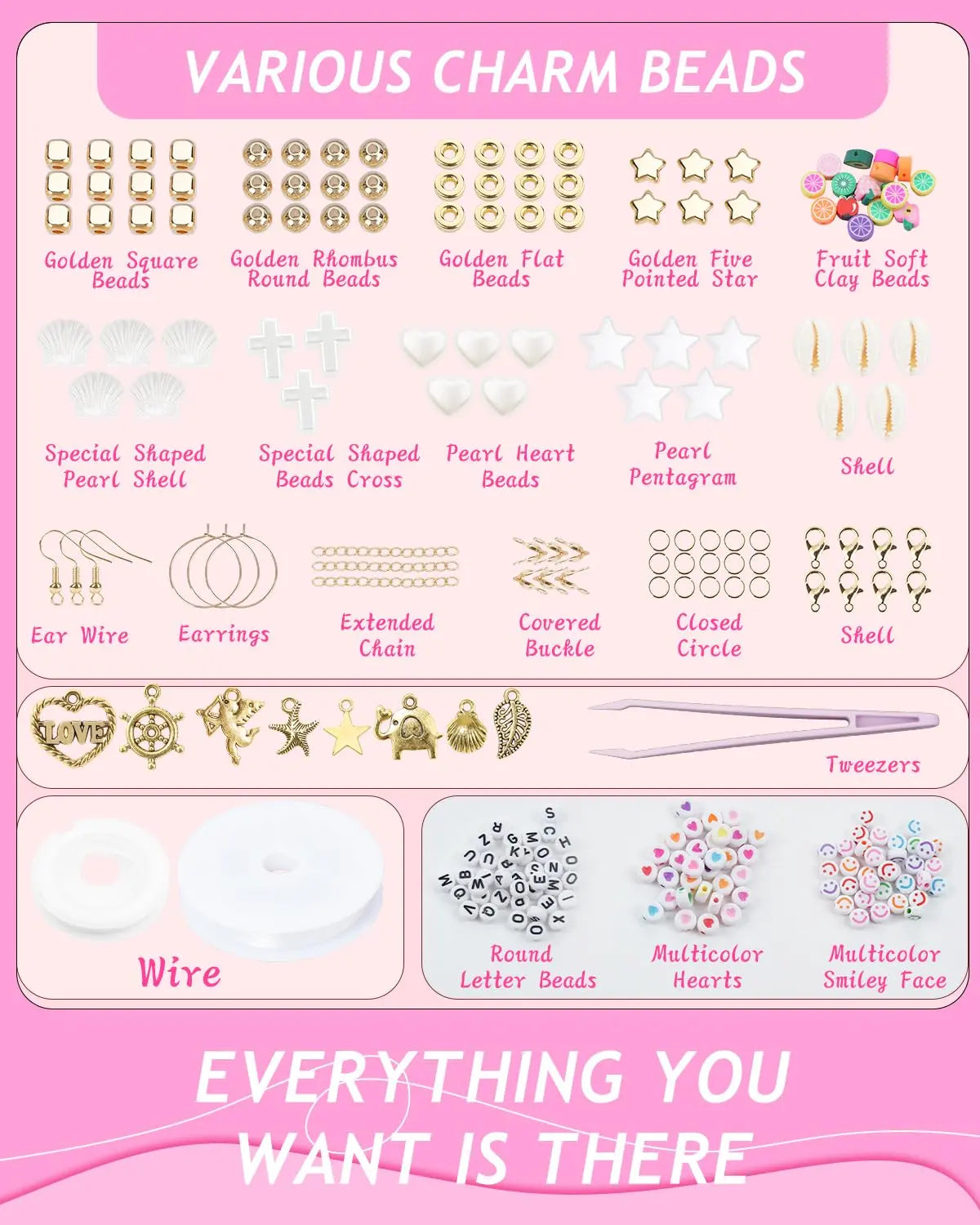 BestNow Clay Beads Bracelet Making Kit 6000 Pcs Flat Preppy Beads for Friendship Jewelry Making Polymer Heishi Beads with Charms Gifts for Teen Girls Crafts for Girls Ages 8-12
