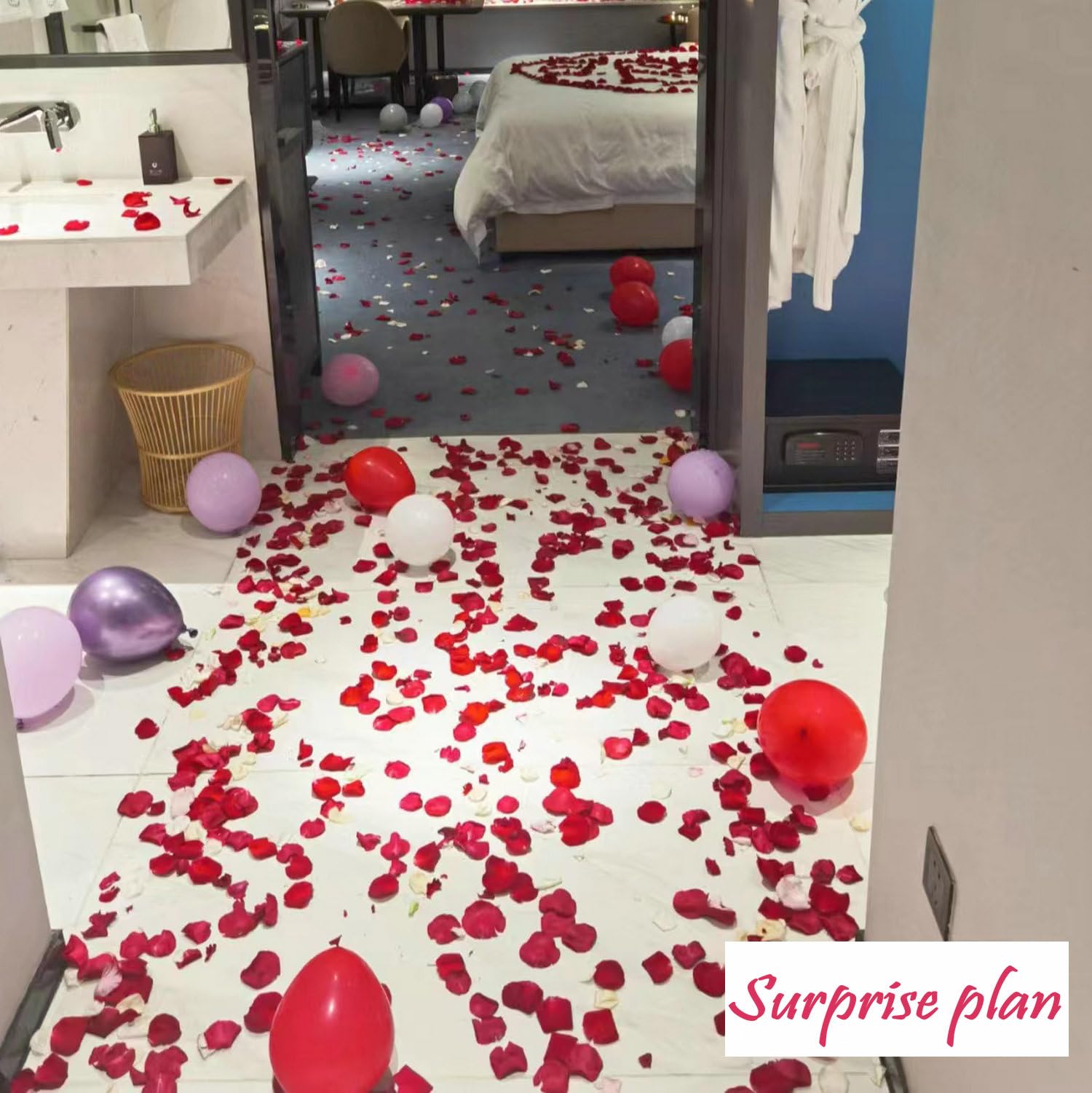 CODE FLORIST 2200 PCS Dark-Red Silk Rose Petals for Romantic Night,Wedding,Proposal Anniversary Flower Decorations