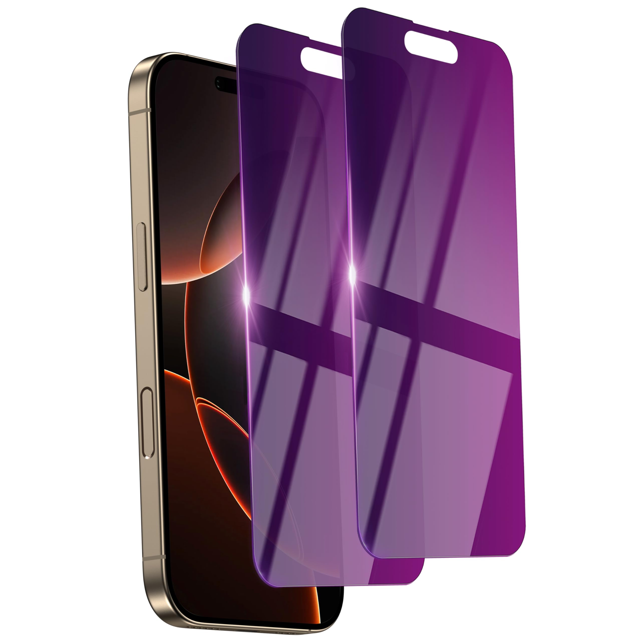 Ifaeveus 2 Pack Privacy Screen Protector for iPhone 16 Pro Max Tempered Glass 6.9inch Private Saver Anti-Spy Eye Protection Anti-Scratch Full Coverage