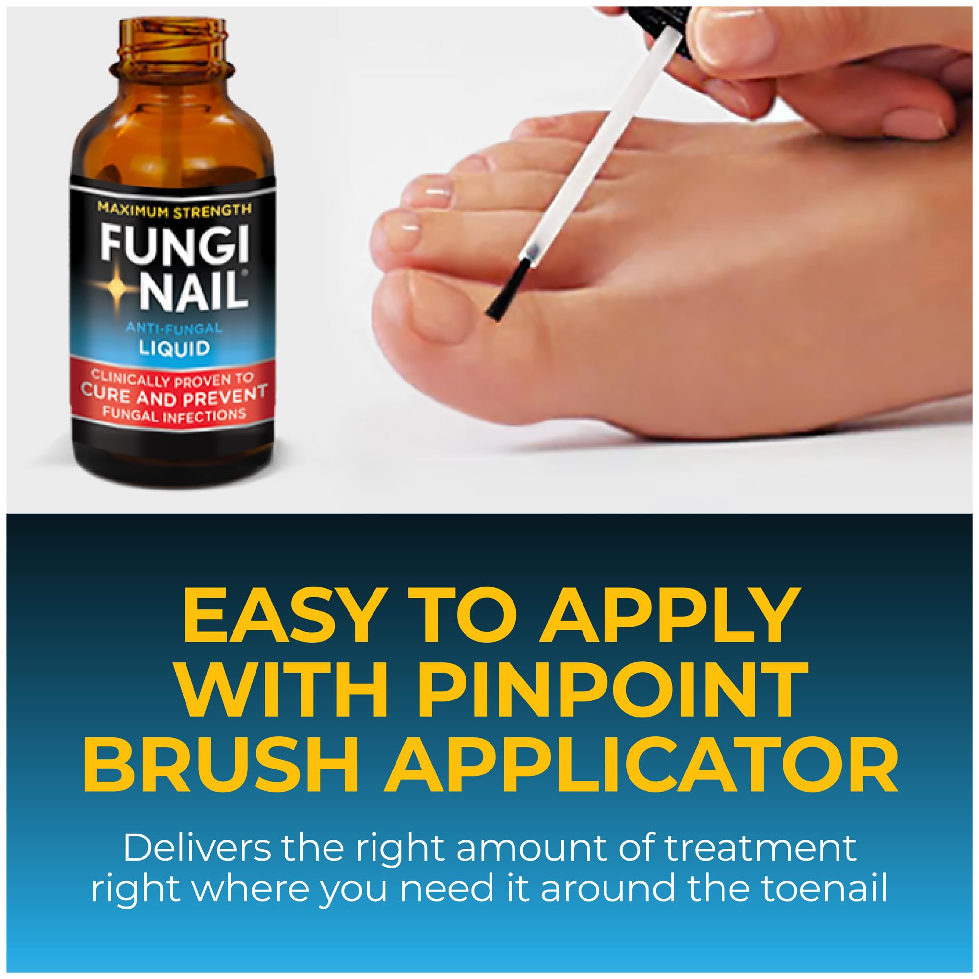 Fungi-Nail Anti-Fungal Liquid Solution, Kills Fungus That Can Lead to Nail & Athlete's Foot with Tolnaftate & Clinically Proven to Cure and Prevent Fungal Infections 1 Fl Oz (Pack of 1)