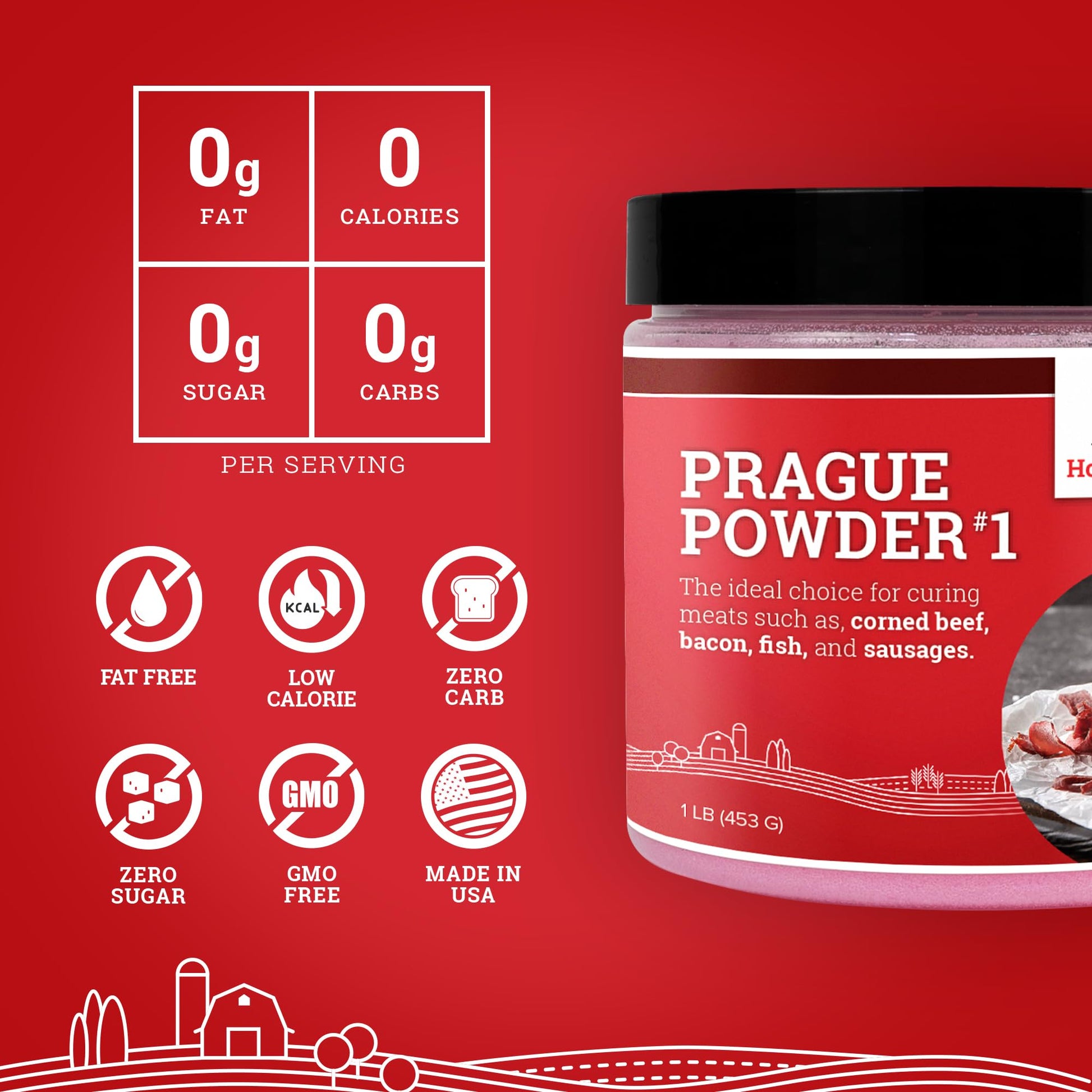 Hoosier Hill Farm Prague Powder No.1 (Pink Curing Salt), 1LB (Pack of 1)