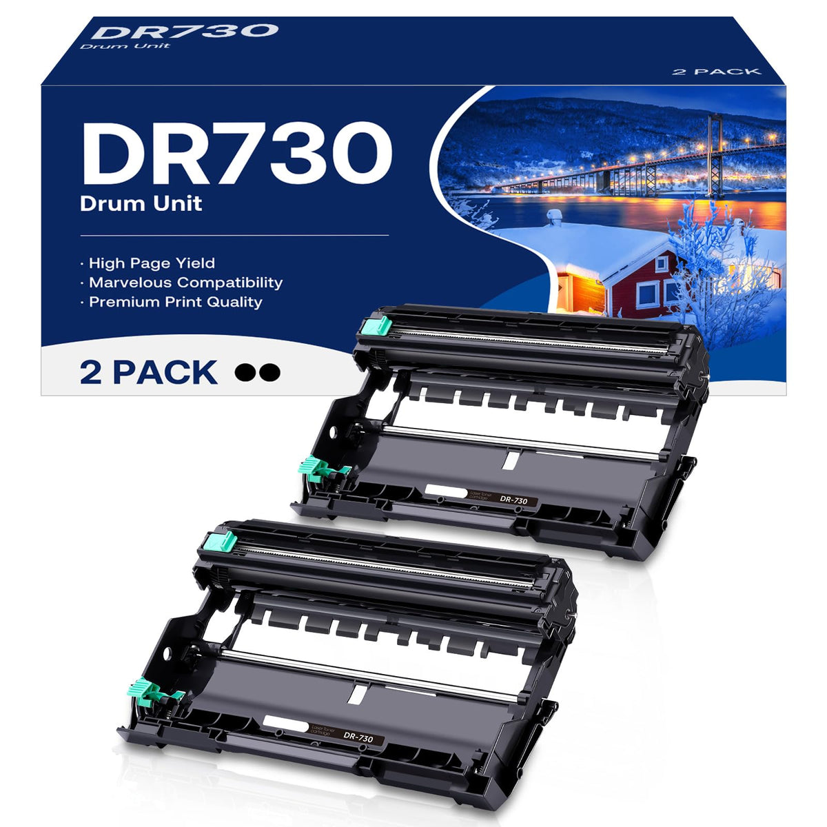 MCYCOLOR Kompatible DR730 Trommeleinheit Ersatz für Brother DR-730 DR 730 zur Verwendung mit MFC-L2710DW MFC-L2750DW HL-L2395DW HL-L2370DW HL-L2350DW HL-L2390DW DCP-L2550DW Drucker (2 Stück, NICHT Toner)