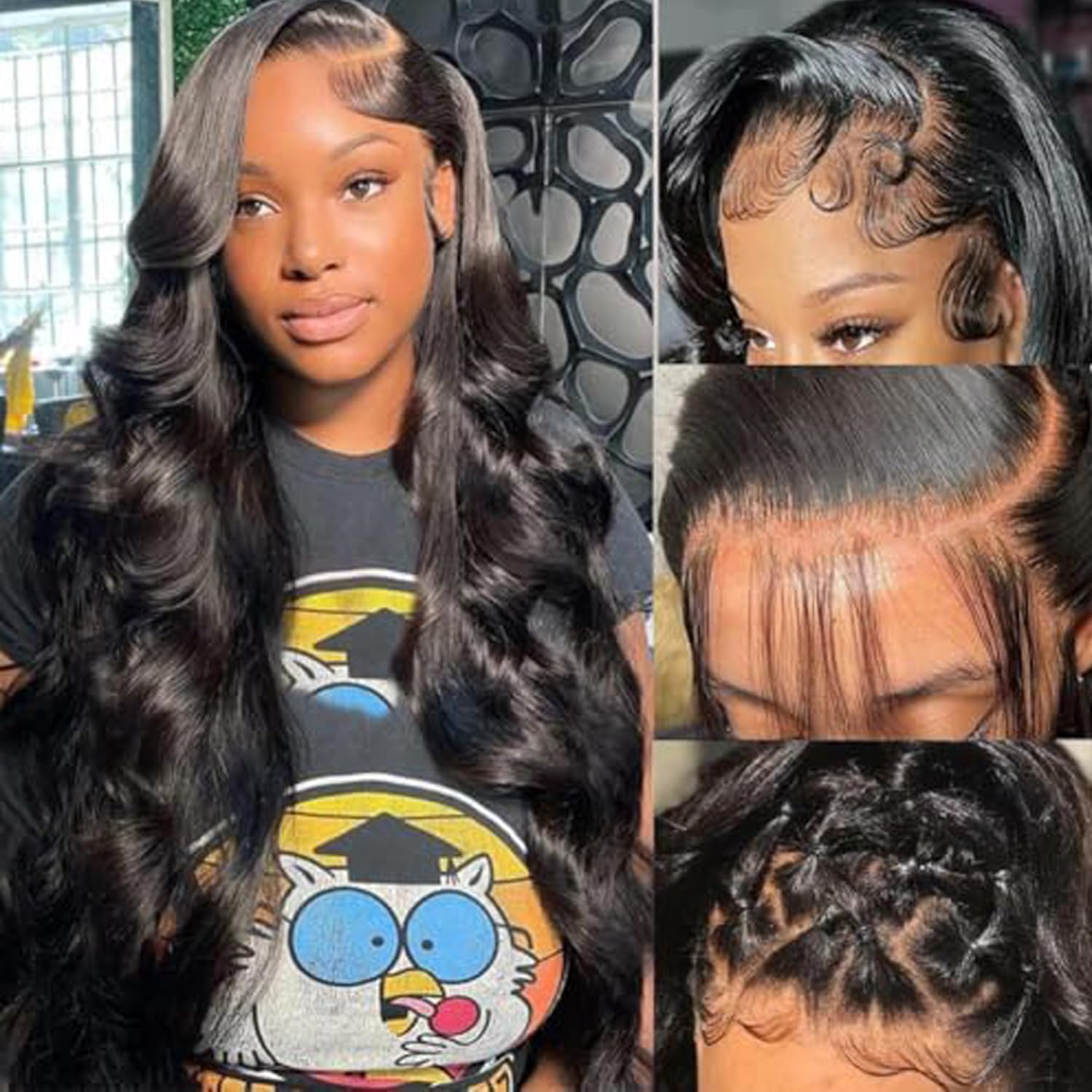 Body Wave Lace Front Perücken Echthaar 13x6 Lace Front Perücken Echthaar 200% Dichte 26 Zoll 13x6 HD Lace Frontal Echthaar Perücken für schwarze Frauen mit Babyhaar