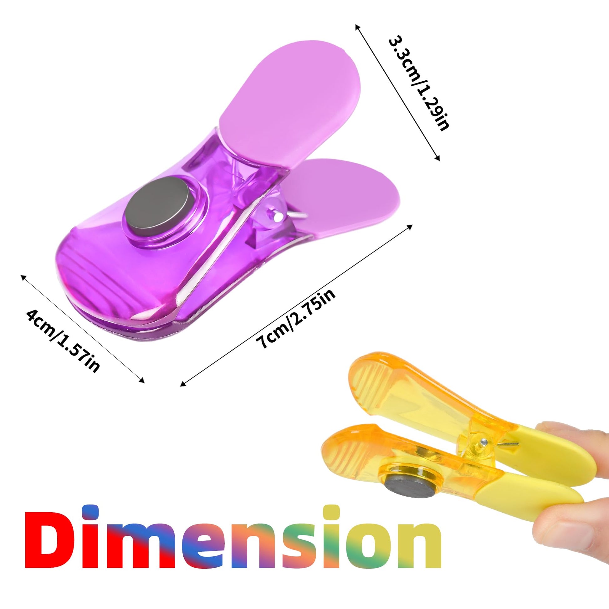 Ninth Five Bag Clips, 12 Pack Food Chip Snack Bag Sealing Clips, Color Refrigerator Magnet Clips Air-Tight Clips for Home Kitchen Storage
