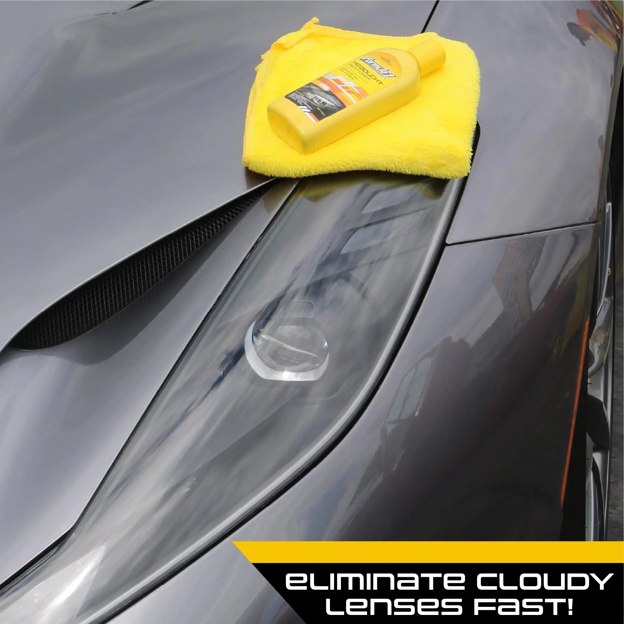 Formula 1 Headlight Restorer & Sealant – One Step Polish to Clean & Renew Yellowed Headlights, Windscreens, or Exterior Plastics (8 oz.)