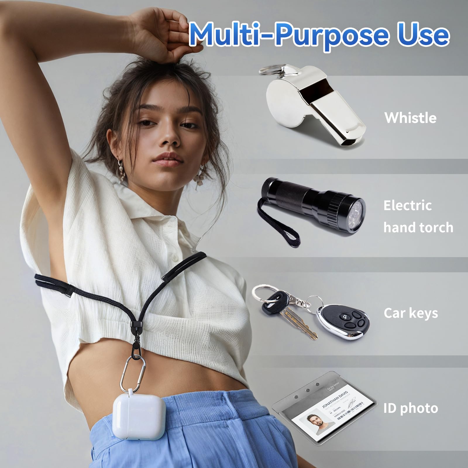 VVAAGG Cell Phone Lanyard for iPhone: Crossbody Phone Strap Adjustable Neck Wrist Strap Anti Theft Long Lanyard Travel Essential for Women Most iPhone and Android Smartphones
