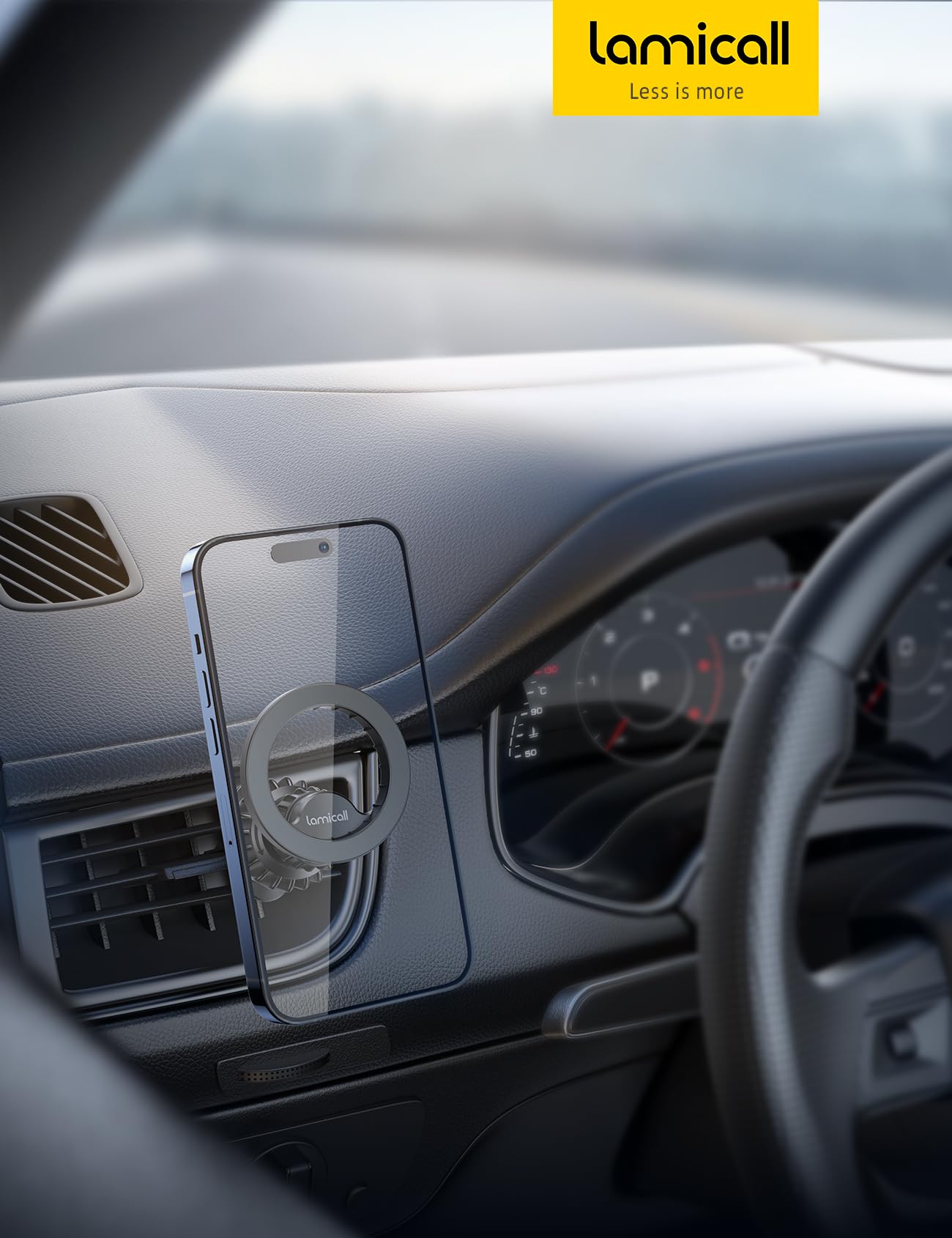 Lamicall for MagSafe Car Mount - [20 Super Magnets] Magnetic Car Phone Mount, Air Vent Phone Holder Car, Hands Free Cell Phone Holder Clip Car Accessories fit iPhone 17 16 15 14 13 Pro Plus Max