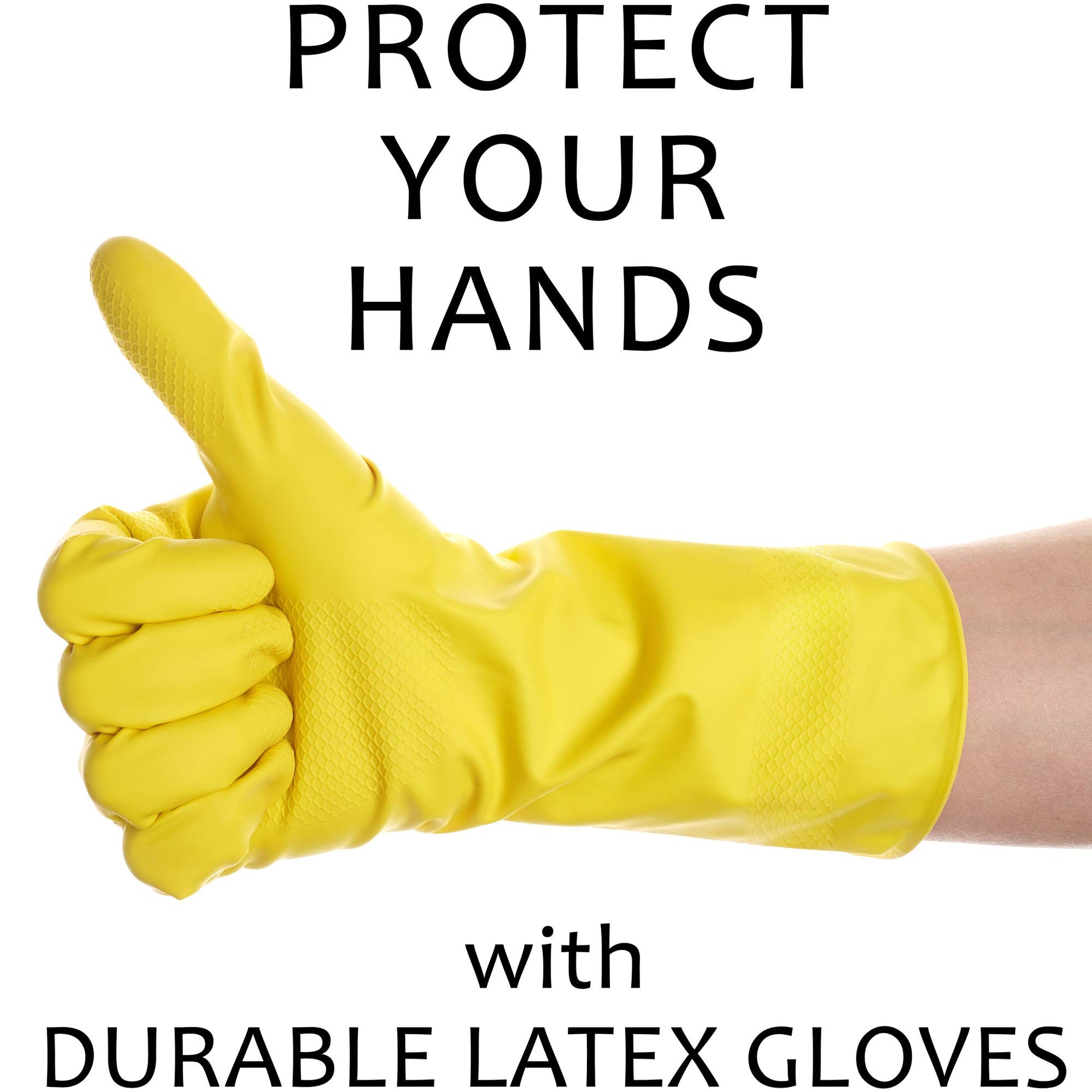 SteadMax 3/6 Pairs Cleaning Gloves, Reusable Natural Rubber Dish Gloves, Waterproof Latex Non-Slip Dishwashing Gloves for Kitchen and Household (Large, 3 Pack)