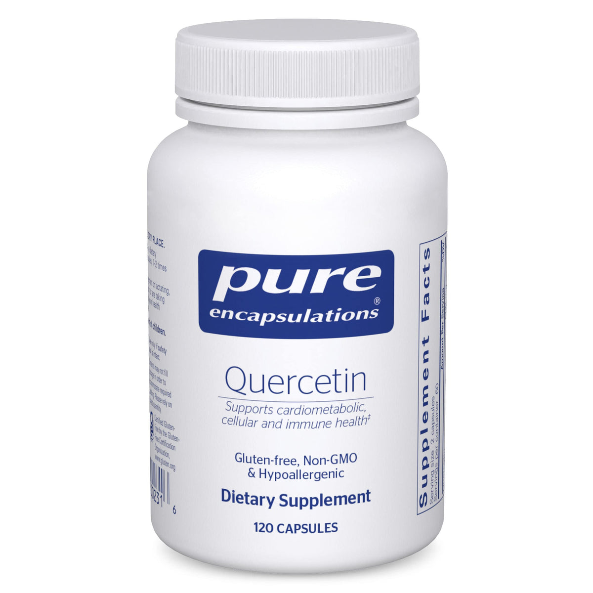 Pure Encapsulations Quercetin – 500 mg – Unterstützung des Immunsystems, Zellgesundheit & Herzgesundheit – Antioxidatives Nahrungsergänzungsmittel – Glutenfrei & GMO-frei – 120 Kapseln