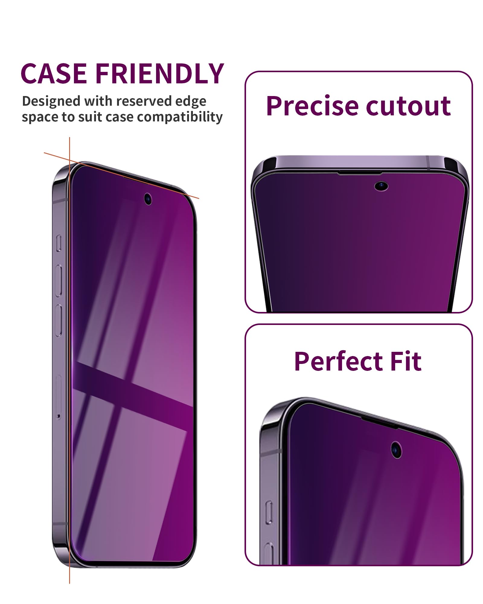 Ifaeveus 2 Pack Privacy Screen Protector for iPhone 16 Pro Max Tempered Glass 6.9inch Private Saver Anti-Spy Eye Protection Anti-Scratch Full Coverage