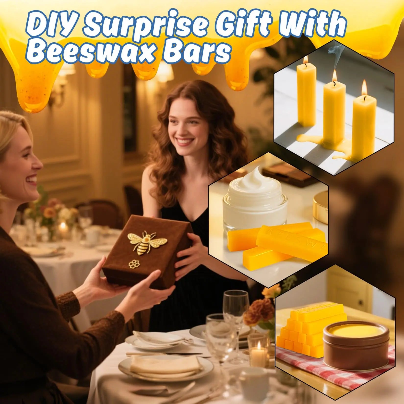 Sukh 12PCS Yellow Beeswax-Bar - 290g(10.23oz) Beeswax Block - Wax Bar Yellow Beeswax Bulk Bar of Wax Yellow Beewax for Candles Triple Filtered Skincare,Lip Balms,Lotions,DIY Projects,Soap