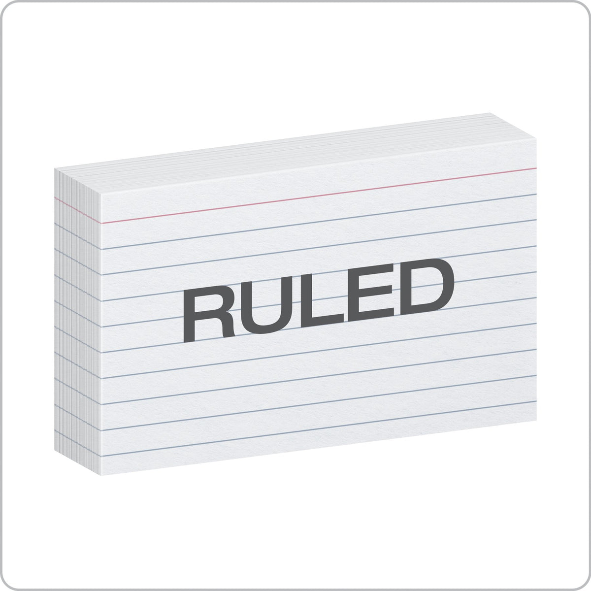 Oxford Heavyweight Karteikarten liniert, 7,6 x 12,7 cm, weiß, 100 Stück pro Packung (63500)