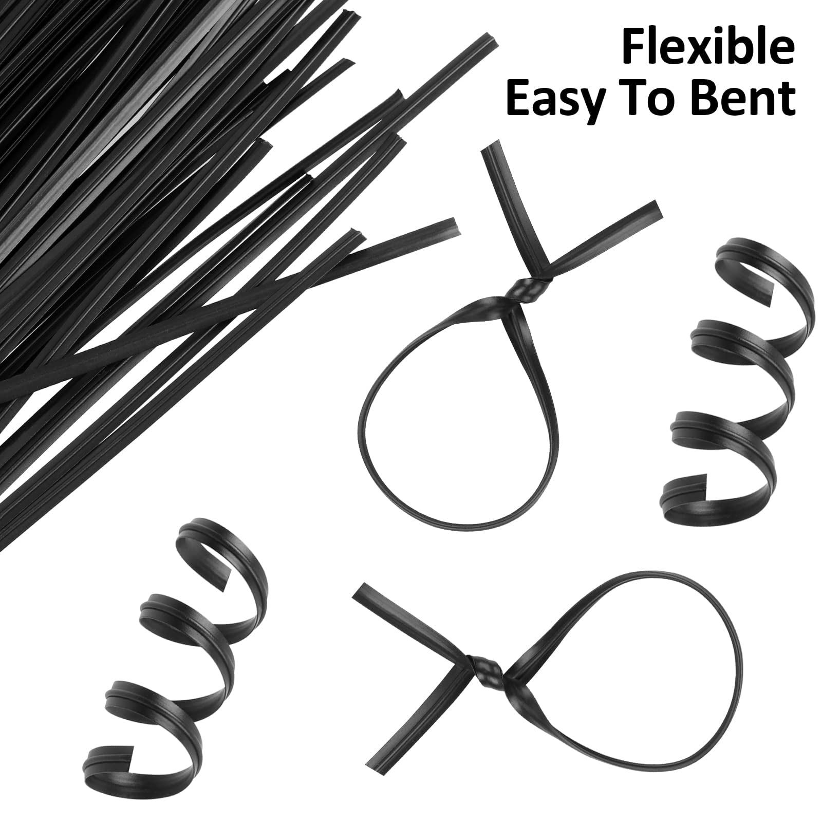 300 Pcs Plastic 5" Twist Ties for Bags, Bread, Household & Office Use