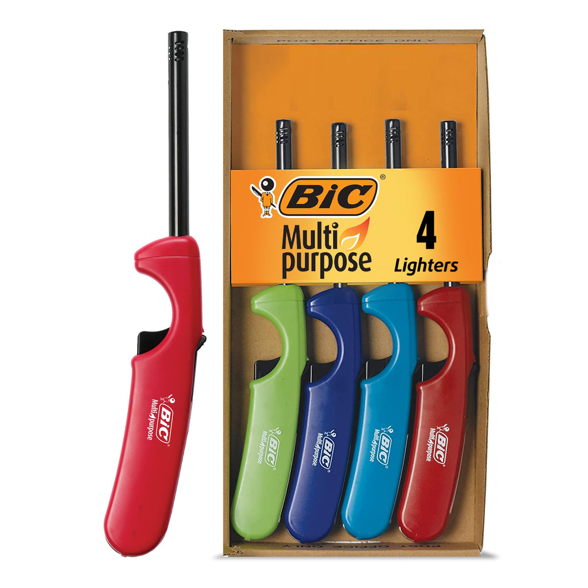 ولاعات متعددة الاستخدامات إصدار كلاسيكي من BIC، رائعة للشموع والمواقد، ألوان متنوعة، عبوة من 4 قطع (قد تختلف الألوان)