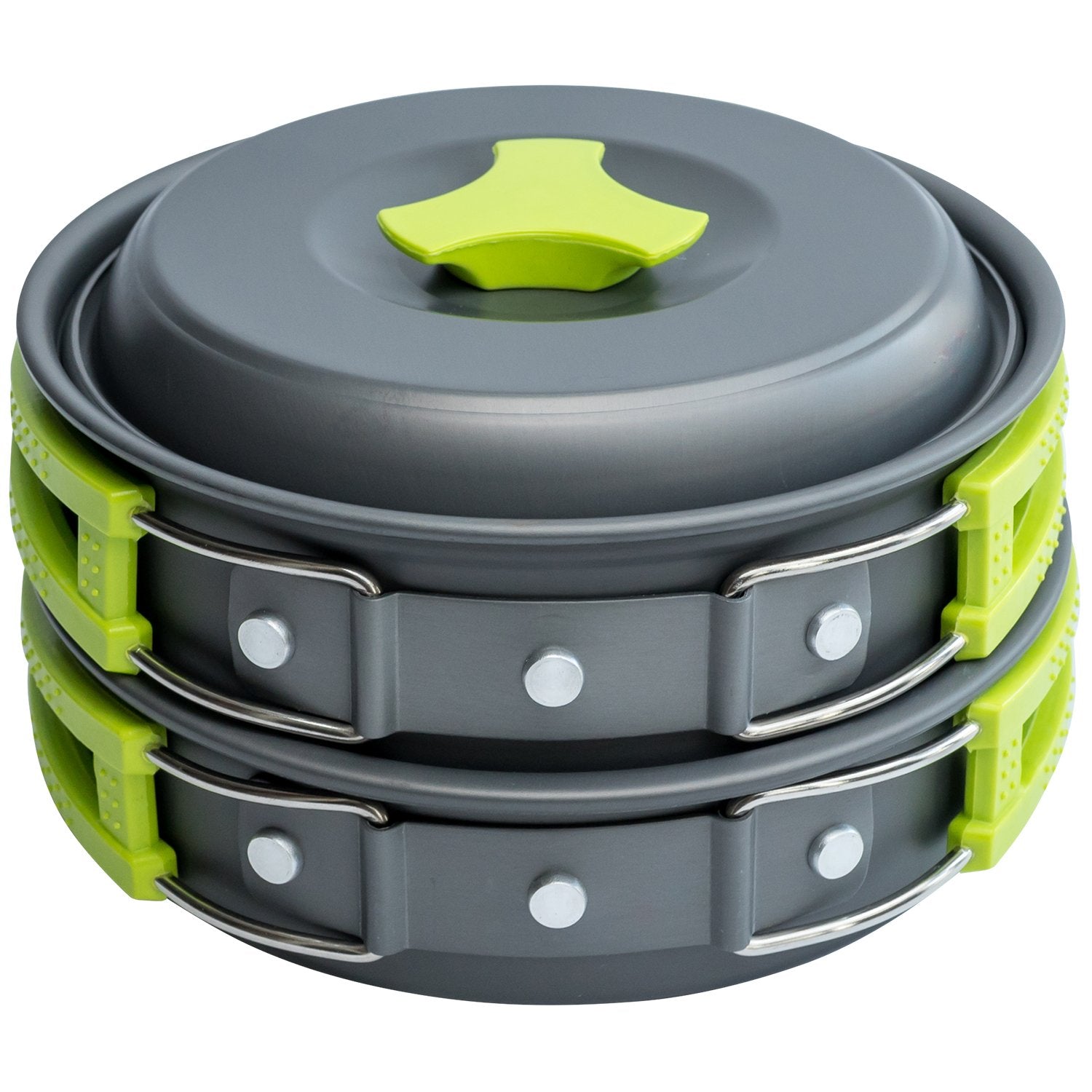 MalloMe Camping Cookware Mess Kit for Backpacking Gear - Camping Cooking Set - Camping's Pots and Pans Set - Backpacking Stove/Portable Stove Compatible - Camp Kitchen Equipment Accessories 1L Pot
