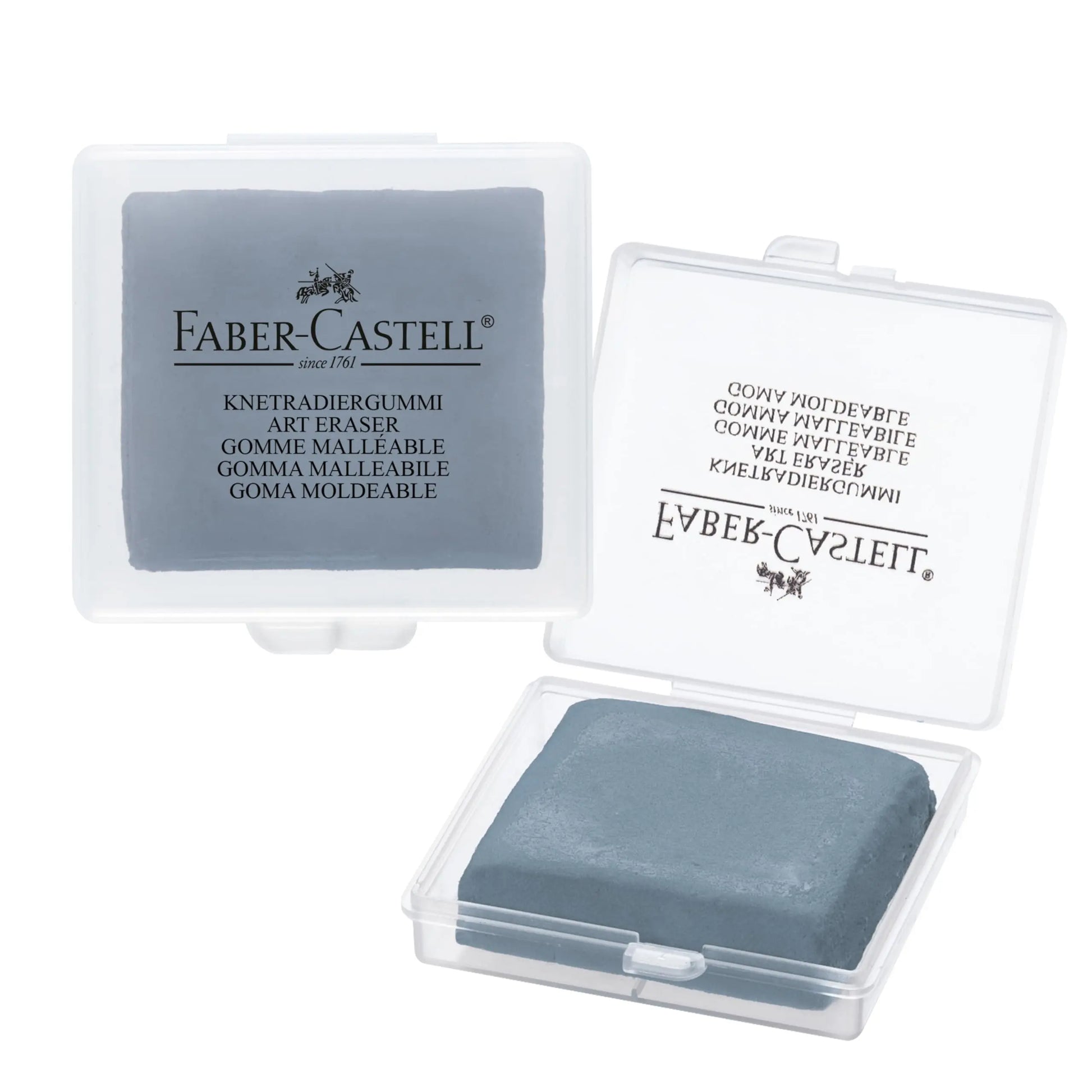 Faber-Castell Kneadable Eraser for Artists in Storage Case - Absorbent Kneaded Erasers, Art Eraser 1 Pack, Grey