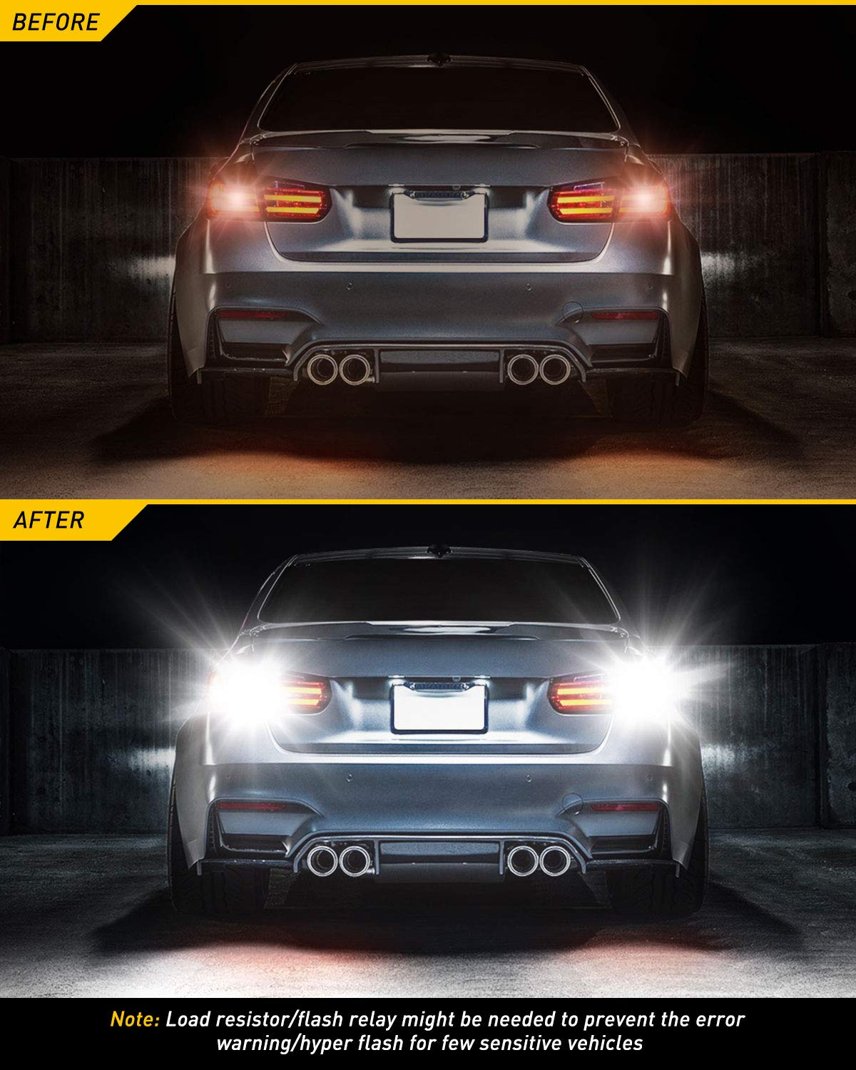 AUXITO 3157 LED Bulb White, Super Bright 3156 3056 3057 4157 3047 4057 3457 4114 LED Bulb for Backup Reverse Tail Brake DRL Signal Parking Lights, Pack of 2