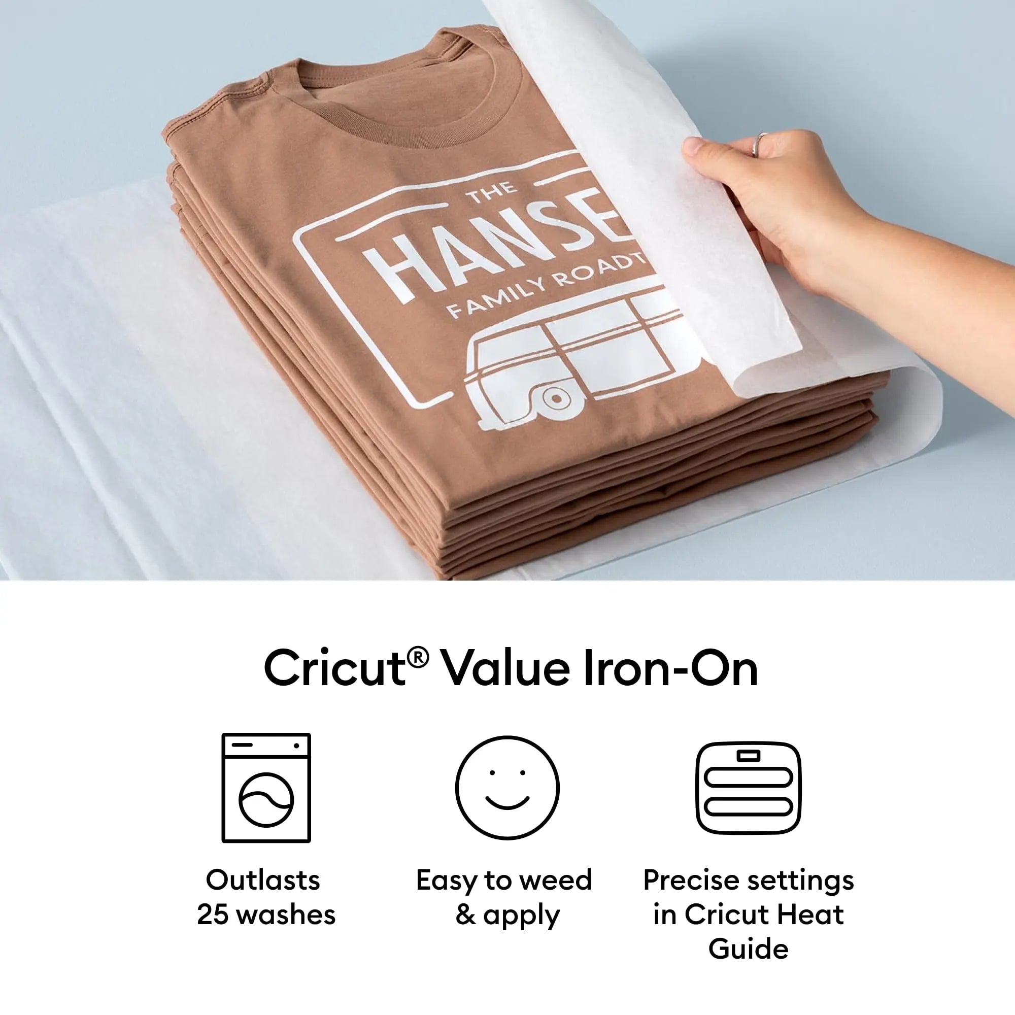 Cricut® Value Iron-On, Black (12 in x 5 ft)- HTV Heat Transfer Vinyl