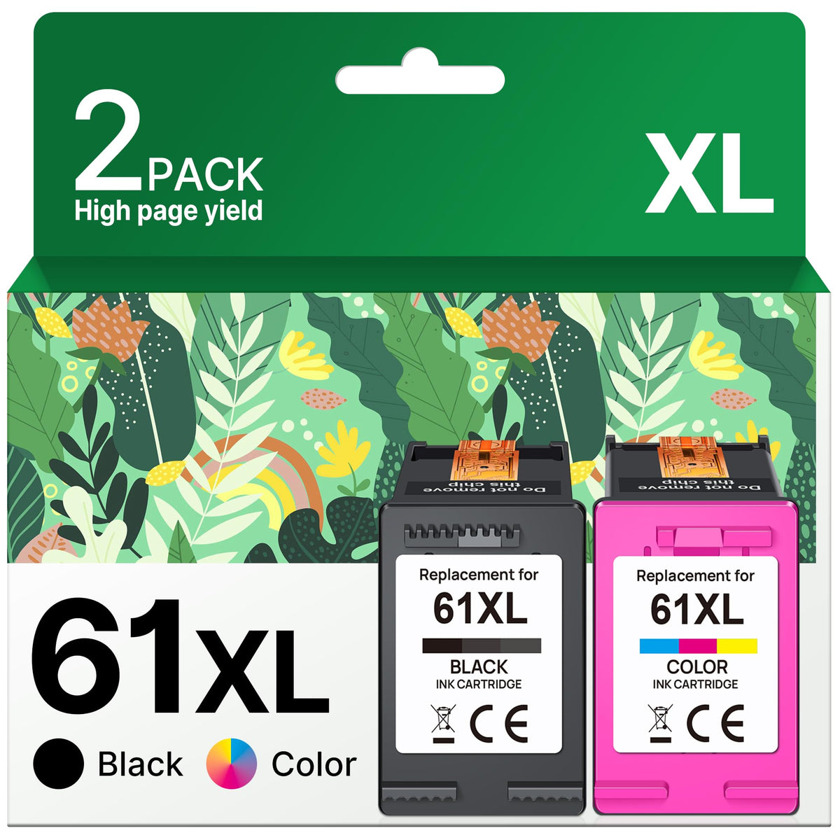 Adoccur 61XL Tintenpatronen-Ersatz für HP Ink 61 für HP 61 Tinte Kompatibel mit HP Envy 4500 5530 5534 4502 Deskjet 1000 1010 2540 3000 3510 Officejet 4630 4635 Drucker (2er-Pack)