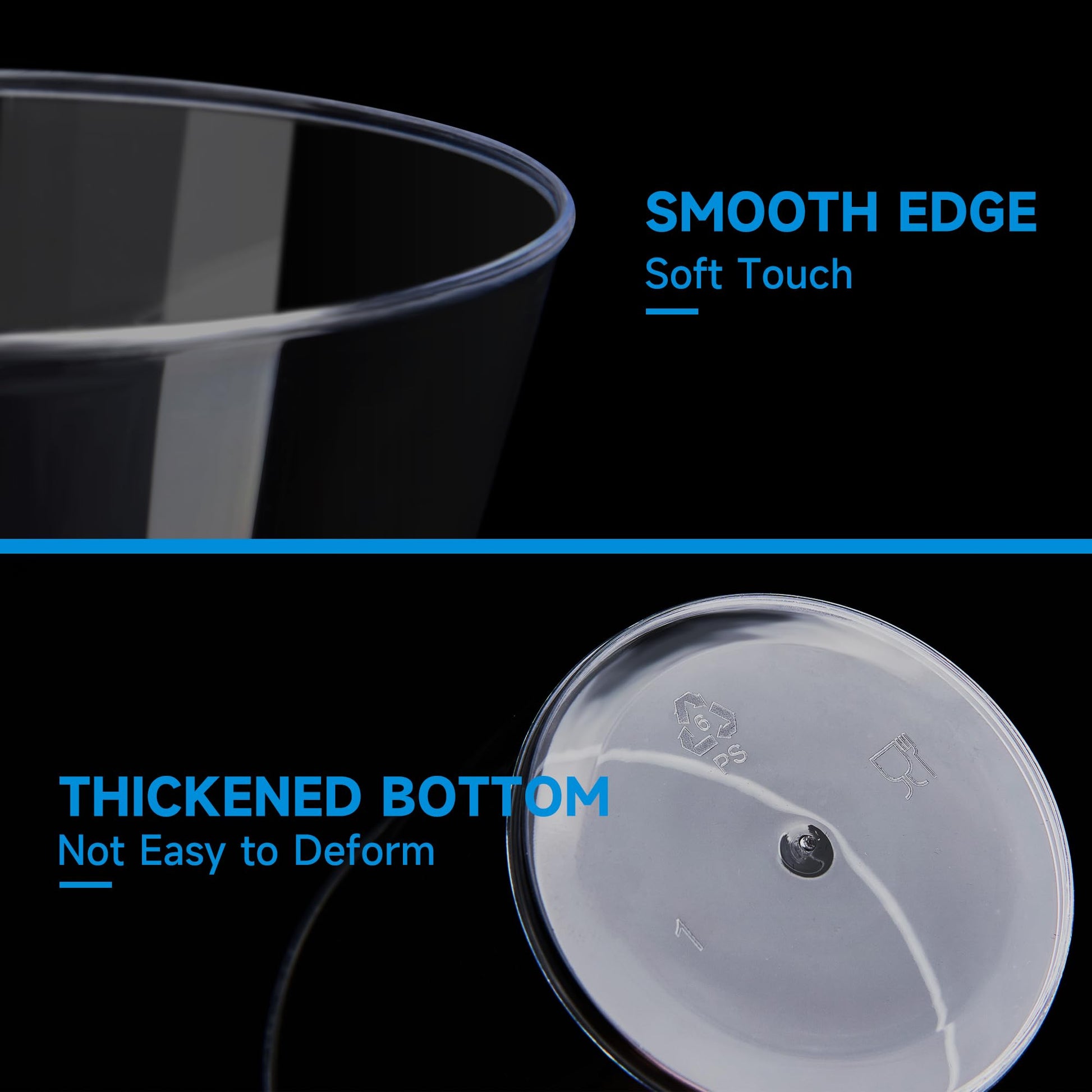 RACETOP 9 oz 100 packs Clear Disposable Plastic Cups, Durable Plastic Cups Tumblers, Perfect for Parties, Wedding and Festival Events