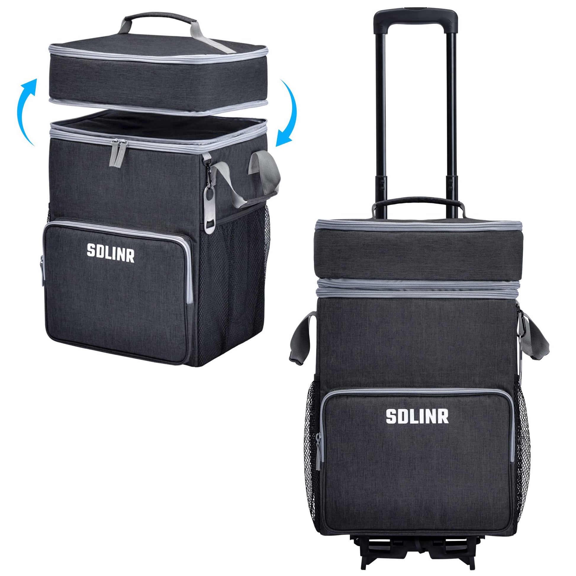 SDLINR 72-Can Large Rolling Cooler, Leakproof Insulated Soft Cooler Bag with Wheels and Handle Collapsible for Beach Camping Patio Travel Outdoor