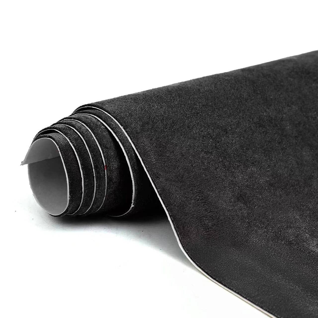 RadiantDecor Premium Black Suede Fabric Wrap - 17x70 inch Suede Wrap for Car Interior - Self-Adhesive Microfiber and Synthetic Leather, Stretchable Interior Film for Car and Home Decor