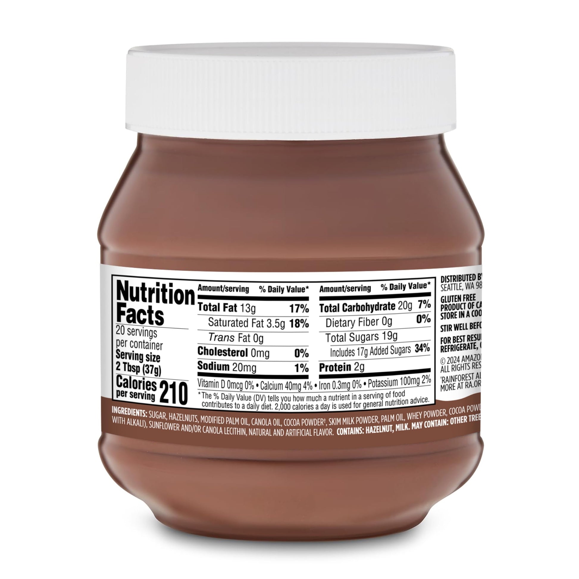 Amazon Grocery, Hazelnut Spread With Cocoa, 26.5 Oz (Previously Amazon Fresh, Packaging May Vary)