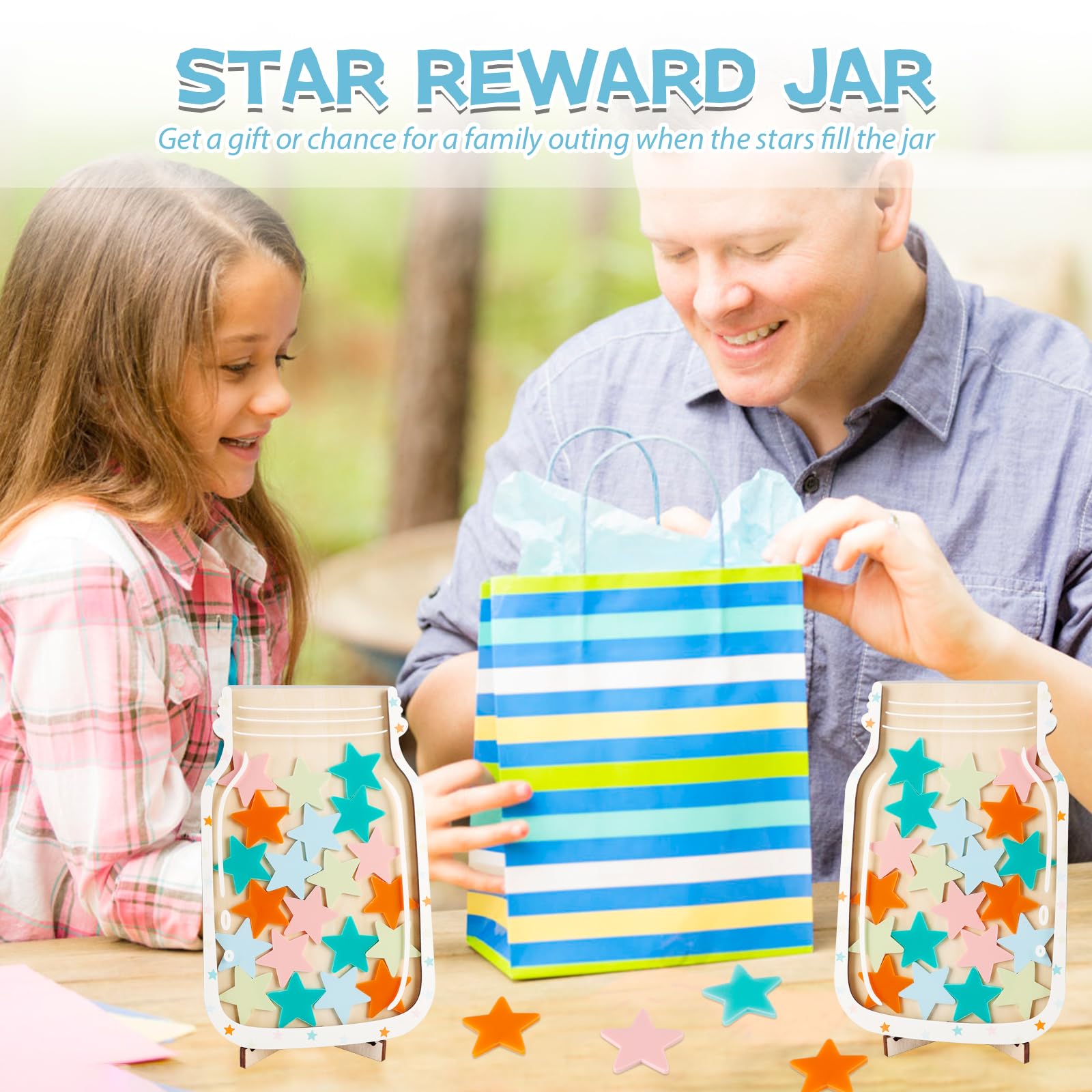 Generic Magnetic Reward Jar, Classroom Reward Jar for Kids, Personalized Stars Reward Jar for Students Kids Behavior, Magnetic Reward Chart for Classroom Board Home, M25-JLG