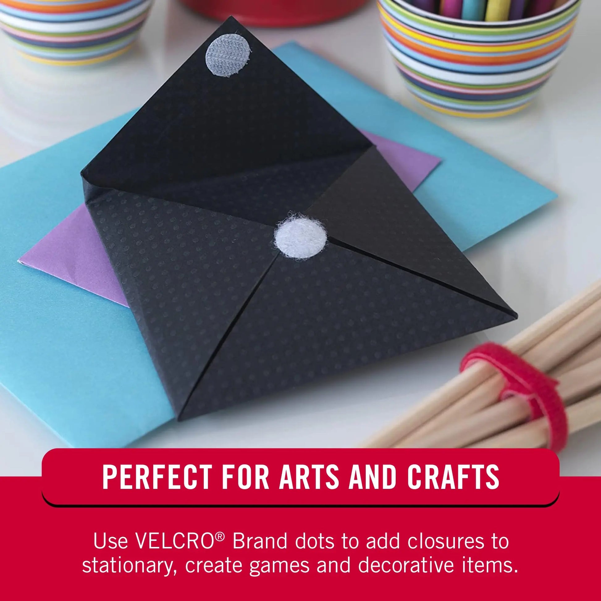 VELCRO Brand Dots with Adhesive | 250pk, White | Small 1/2 Inch Circles | Sticky Back Round Dots for Secure Mounting in Office, School or Home (VEL-30867-AMS)
