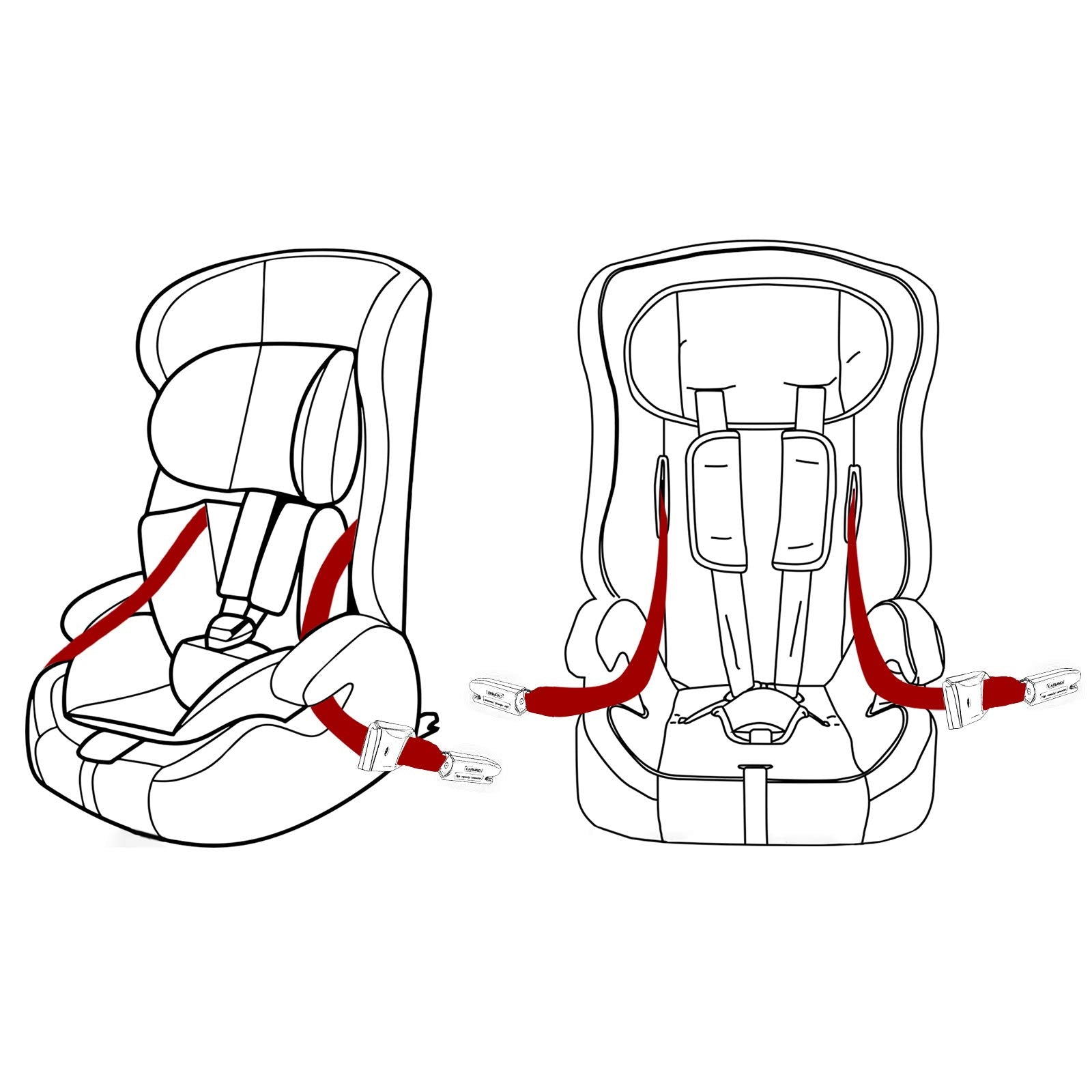 DIRAWOR Straps Compatible with General Isofix Baby Seat Car Fixing Straps with Latch Interface 1Pack (black)