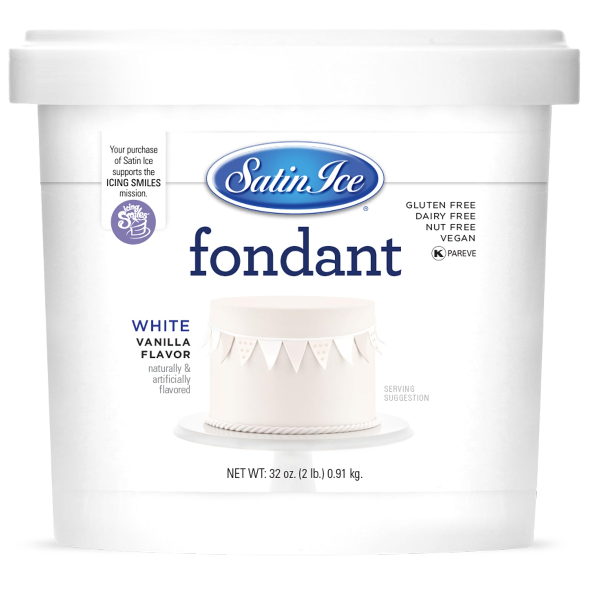 Satin Ice White Fondant, Vanilla, 2 Pounds