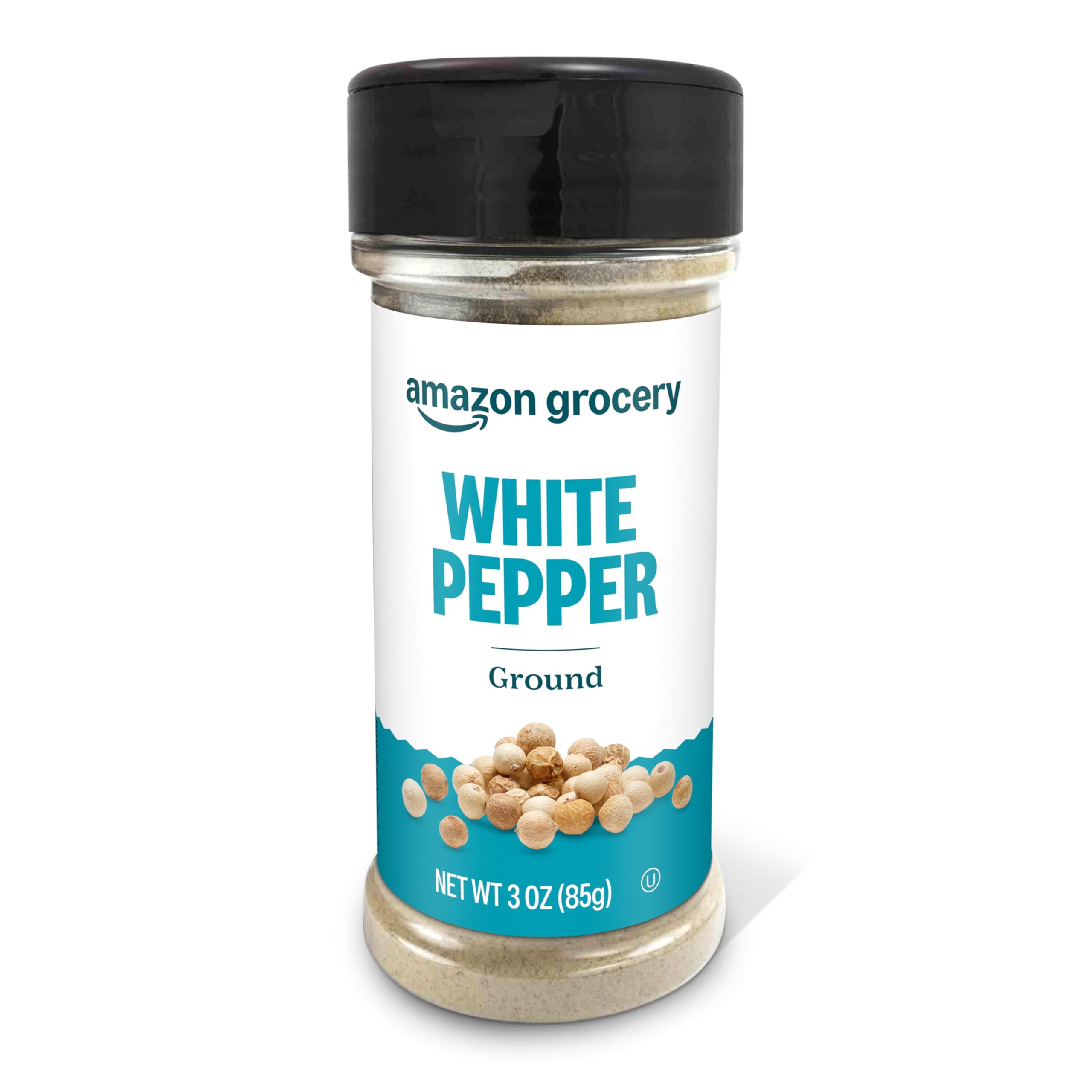 Amazon Grocery, Weißer Pfeffer, gemahlen, 85 g (vormals Happy Belly, Verpackung kann abweichen)