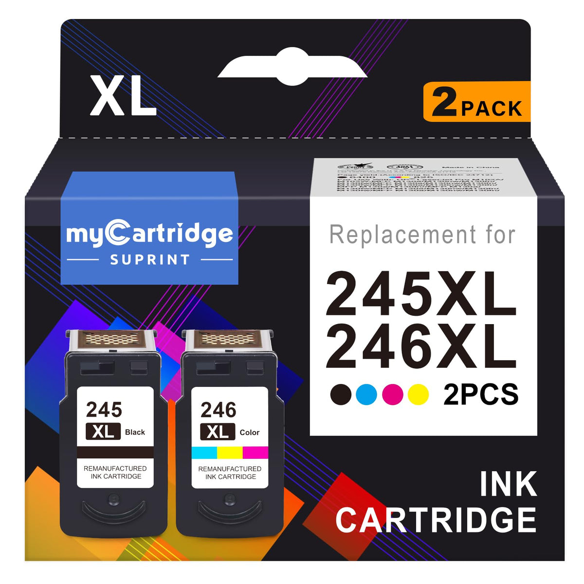 myCartridge SUPRINT 245XL Tintenpatrone PG-245 CL-246 Ersatz für Canon Tinte 245 und 246 Kompatibel für Canon 245XL 246XL Kombipack für Pixma MG2522 TS3122 TS3322 MX490 TR4520 Drucker 245 Tinte