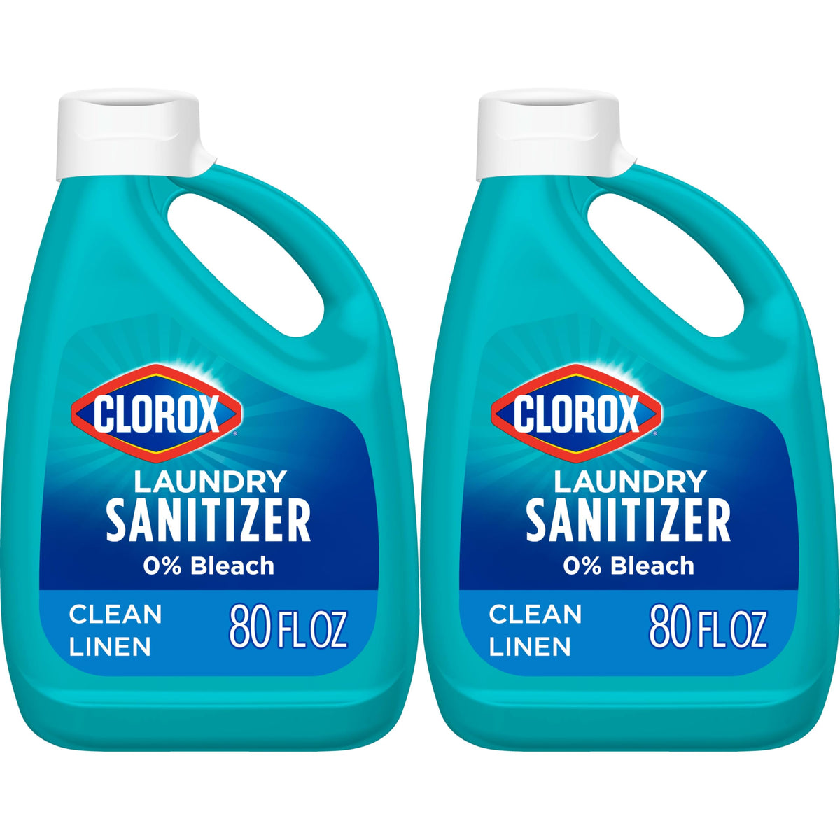 CLOROX Wäsche-Desinfektionsmittel, 0 % Bleiche, farbsicher, frische Wäsche, 80 fl oz, 2er-Pack (Verpackung kann variieren)