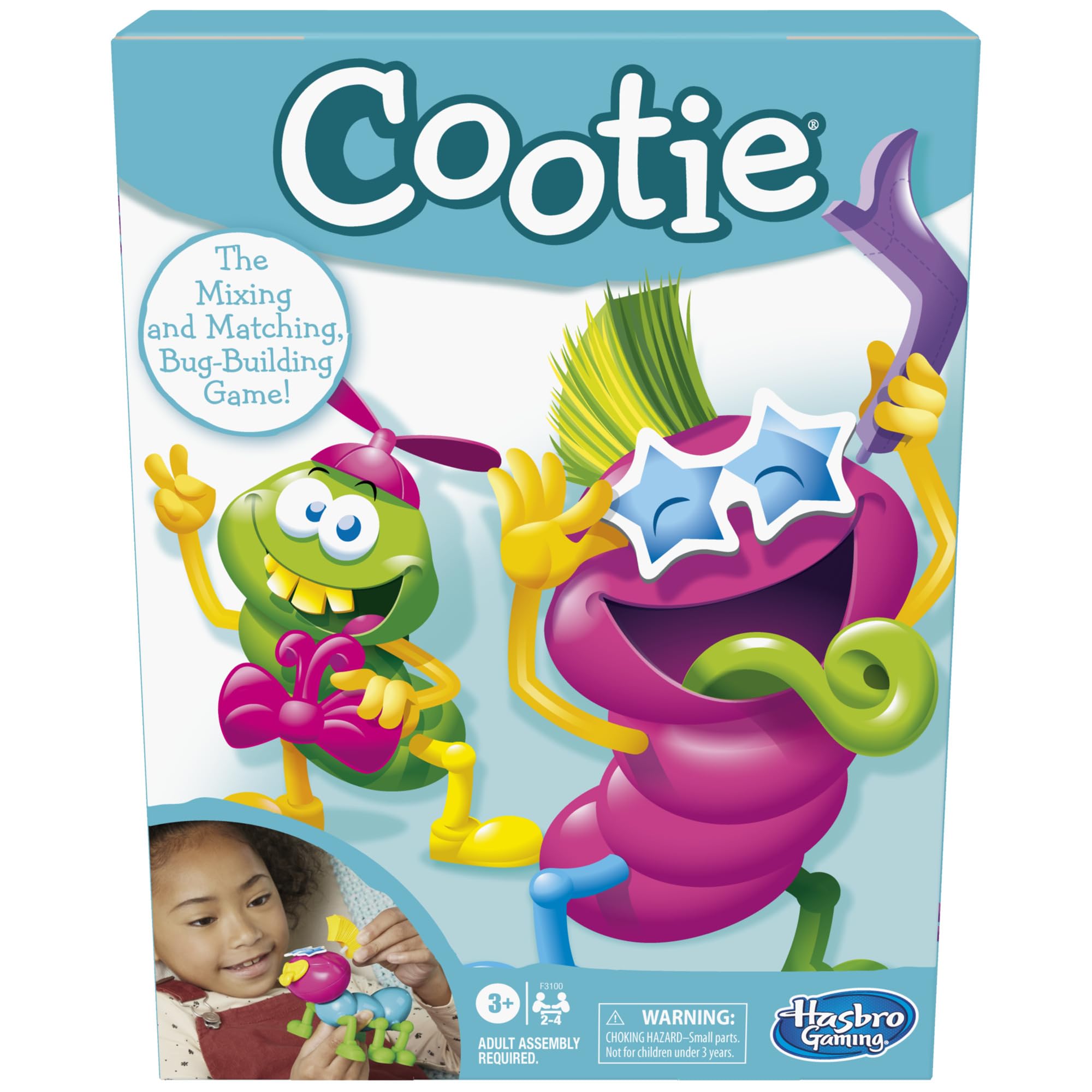 Hasbro Gaming Cootie Mix & Match Käfer-Bau-Spiel | 2-4 Spieler | Einfache Brettspiele für Vorschulkinder | Schulanfangsgeschenke für Kinder | Ab 3 Jahren