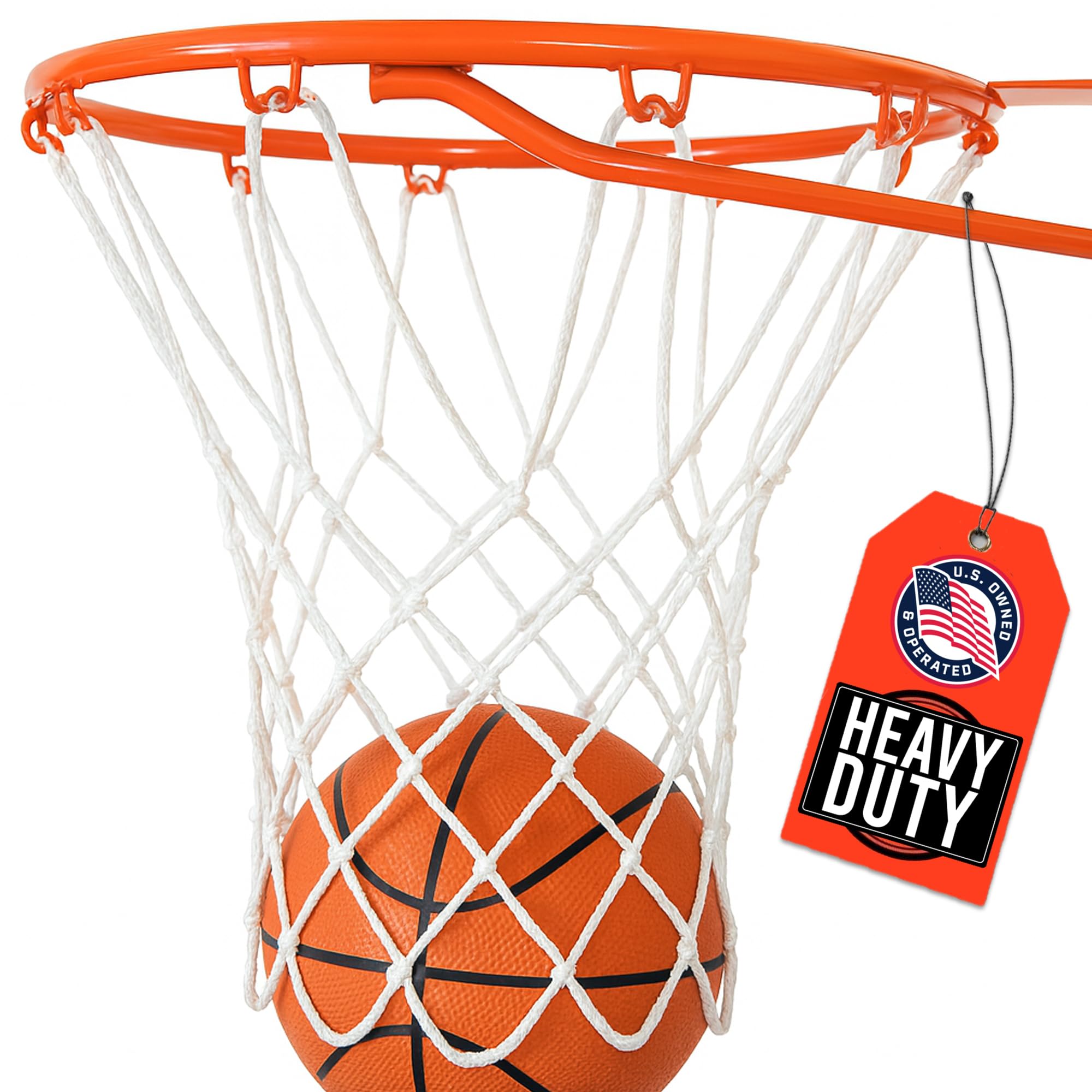 Ultra Sporting Goods Strapazierfähiges Basketballnetz – Allwetter Anti-Whip, Passend für Standard-Felgen im Innen- und Außenbereich – 12 Schlaufen (Weiß)
