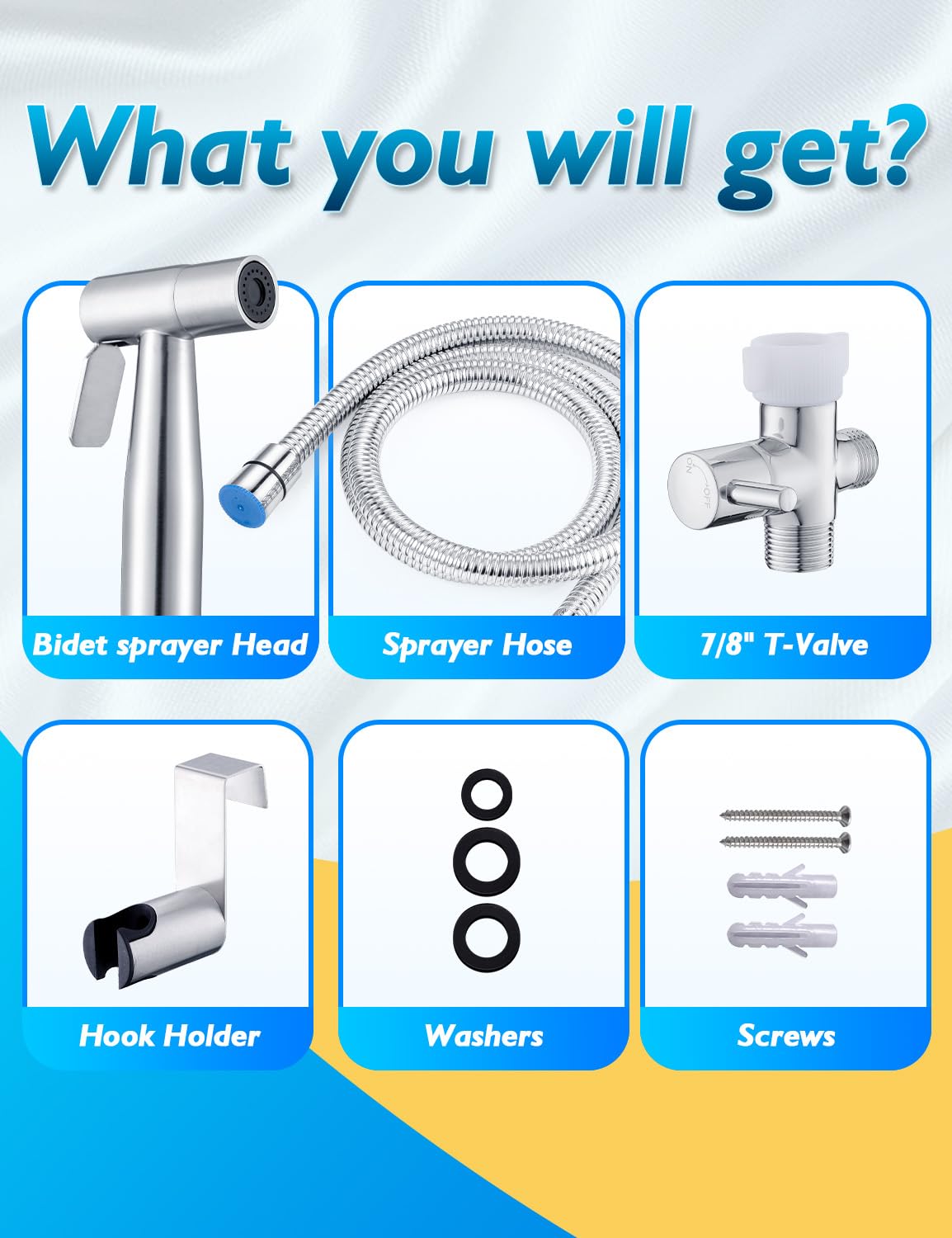 BRITULIF Handheld Bidet Sprayer for Toilet, Jet Sprayer for Toilet Muslim Shower, Adjustable Cloth Diaper Sprayer Bidets for Attachment Toilet with Bidet Hose for Feminine Wash