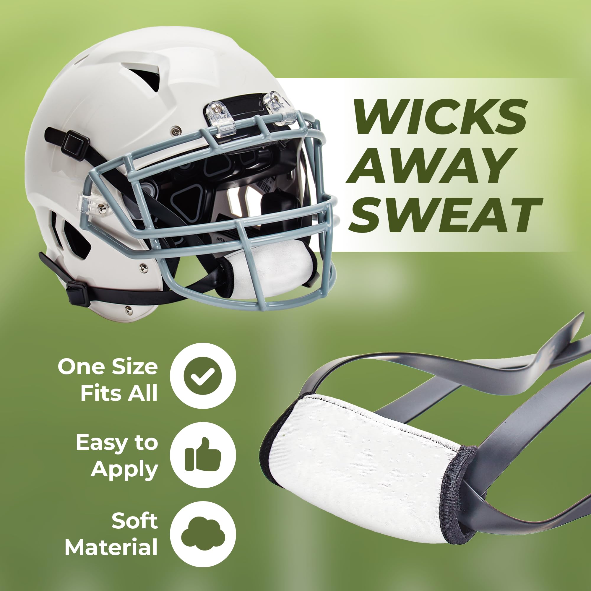 Unique Sports Football Chin Strap Pads, 2 Pack - Black and White, One Size Fits All