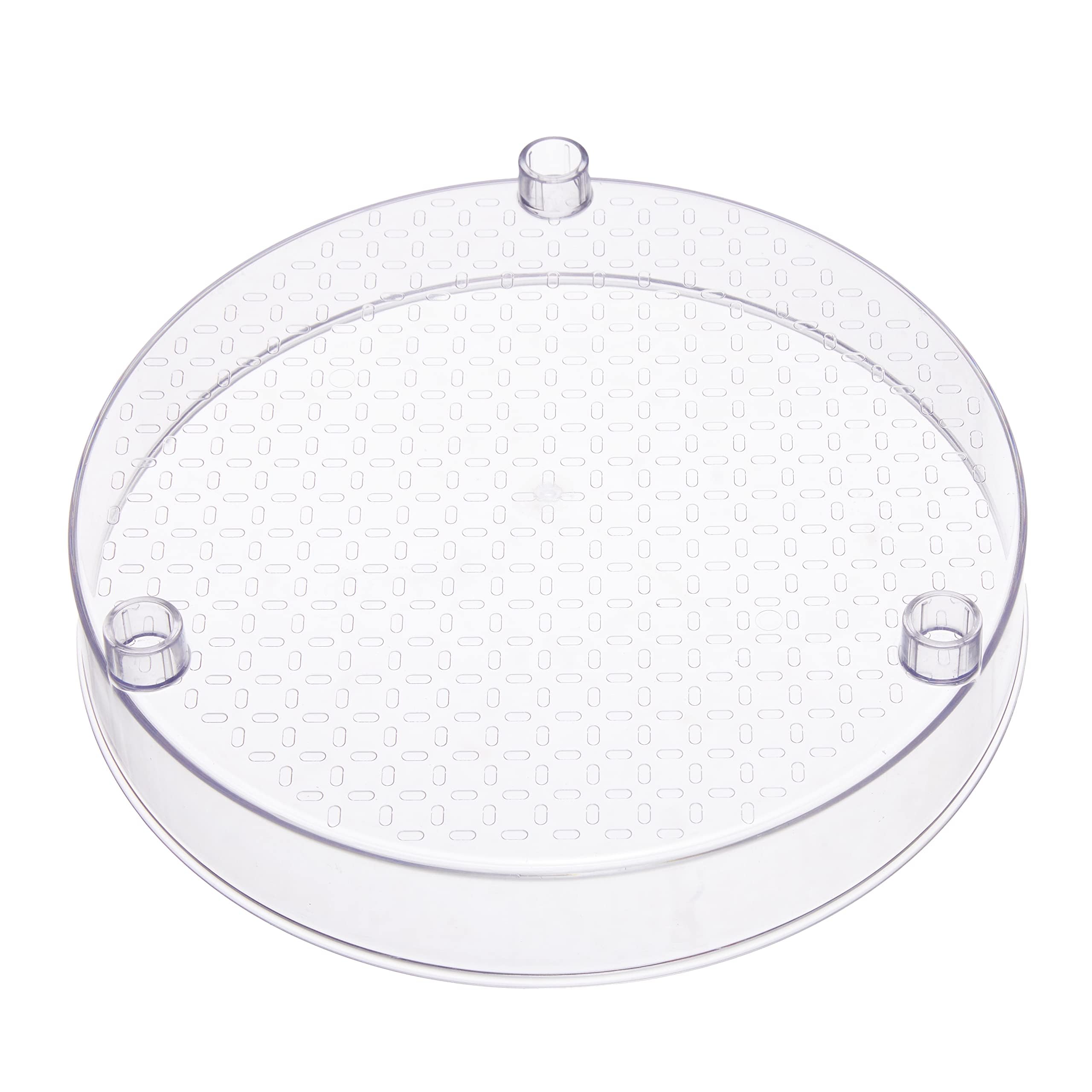 Amazon Basics Lazy Susan Turntable Organizer, 9" Diameter, 2 Tier, Clear