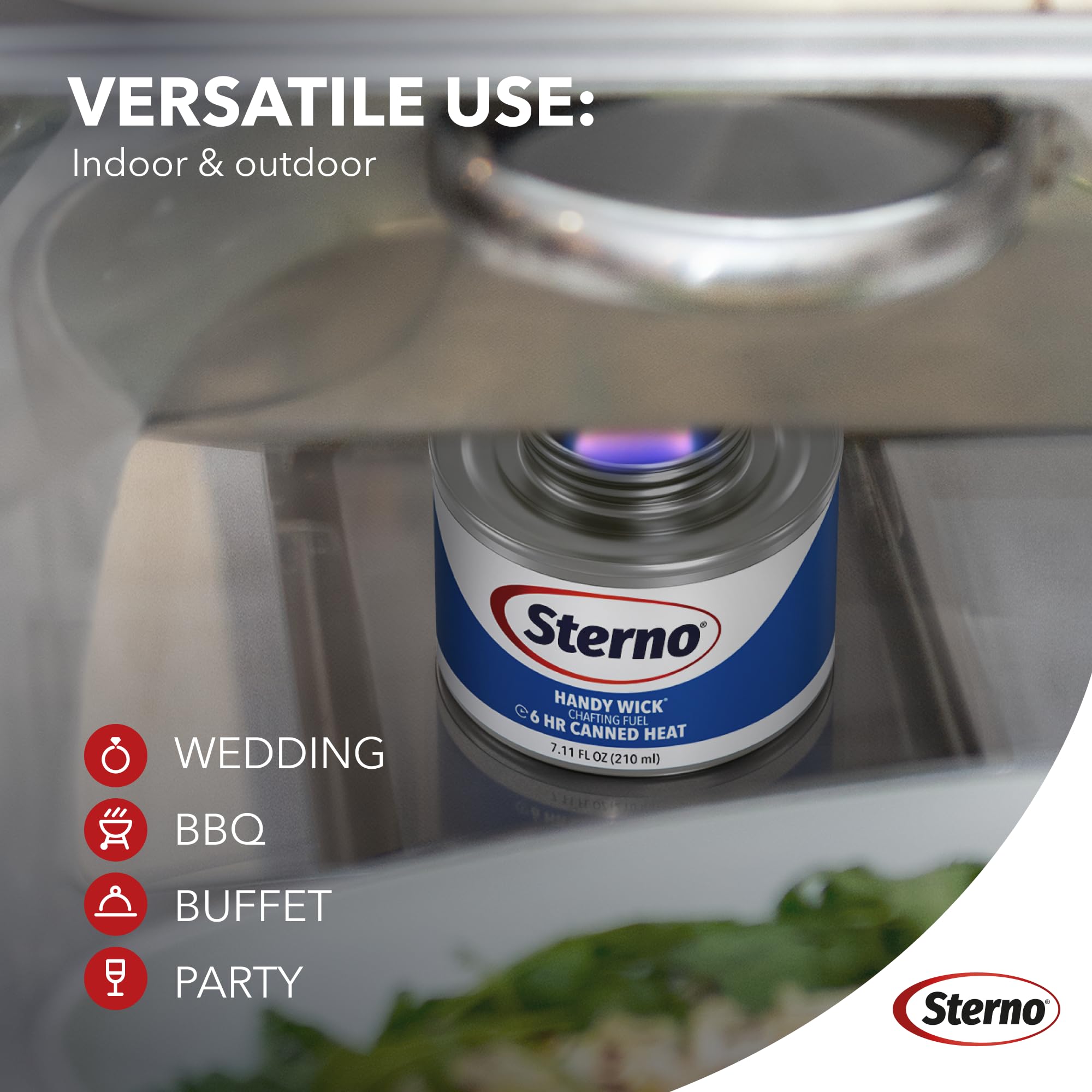 Sterno Fuel Cans - 6-Hour Burn, (12-Pack) Chafing Dish Fuel Can Burners for Food Warmer, Resealable Twist Chafer Fuel Canned Heat, Handy Wick