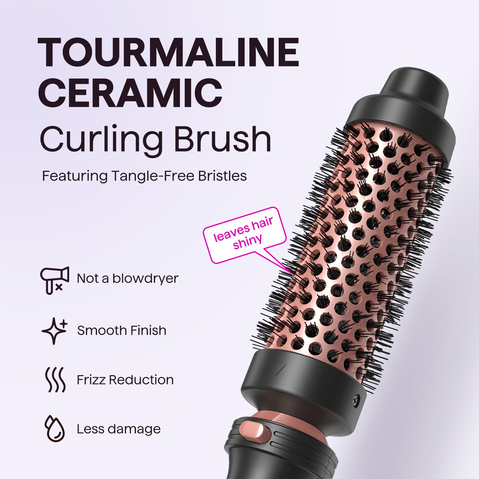 Wavytalk 5 in 1 Curling Wand Set, Multi Curl, Curling Wand Set with Thermal Brush and 4 Interchangeable Ceramic Curling Wand(0.5”-1.25”), Instant Heat Up Wand Curling Iron (Rose Gold)